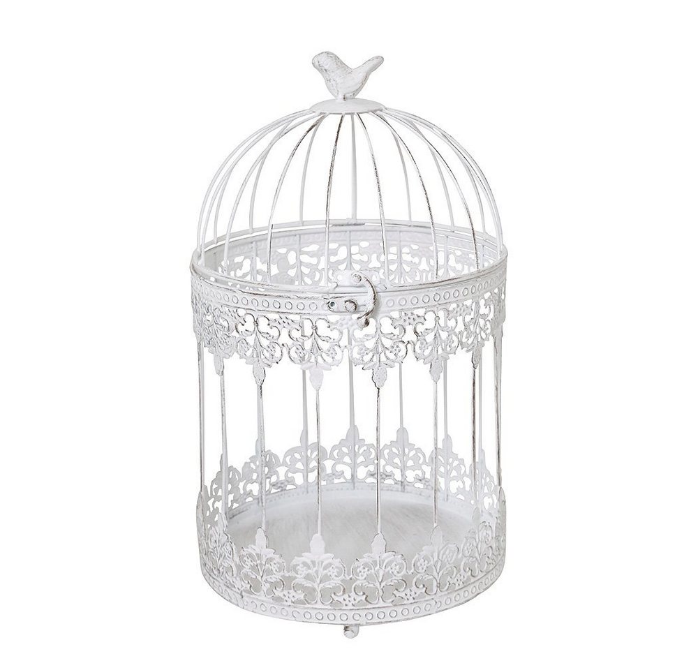 Grafelstein Dekoobjekt Kleiner Deko-Vogelkäfig FRIDA weiß shabby chic Käfig mit Ornament Land