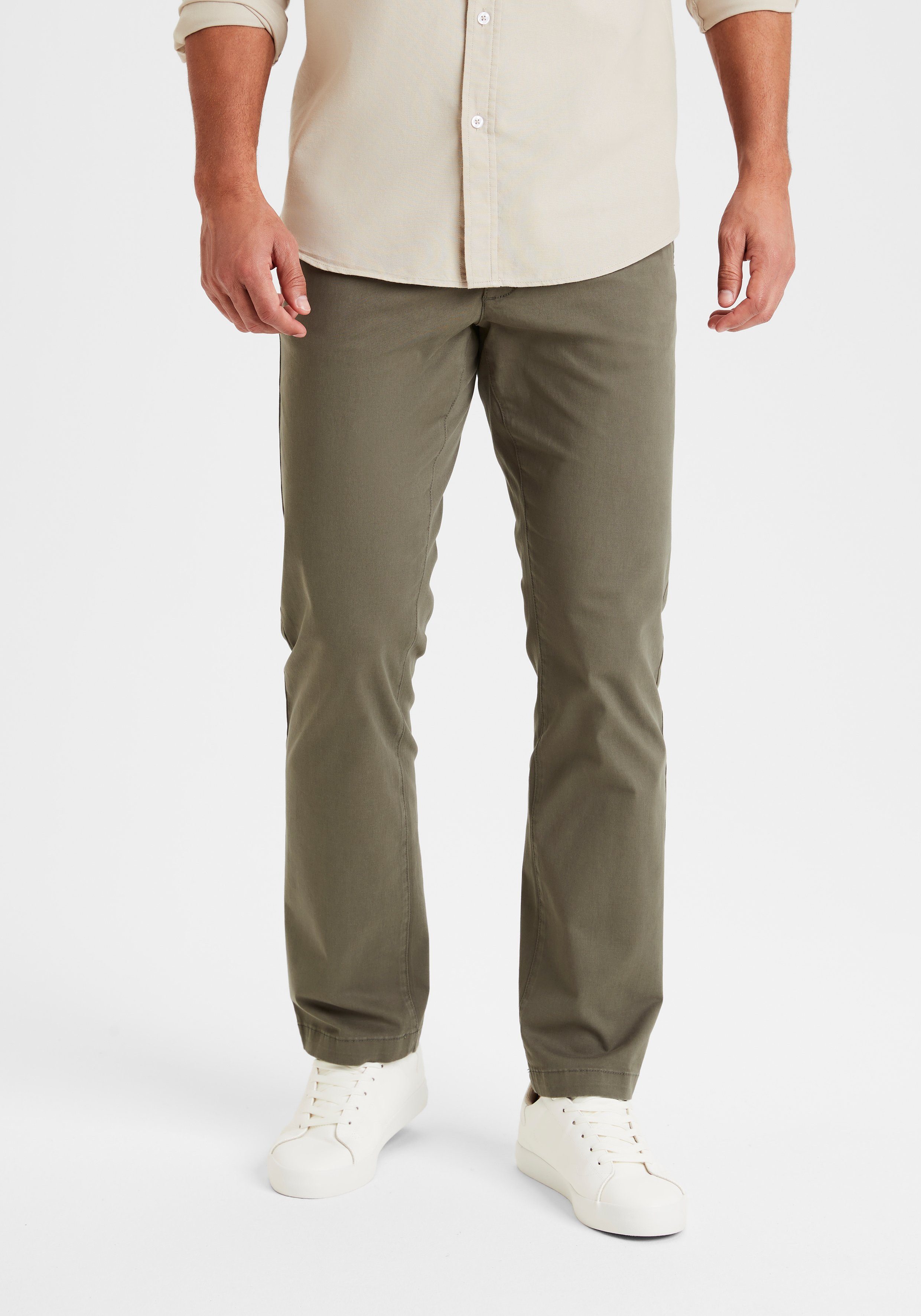 H.I.S Chinohose Straight-fit aus Baumwoll-Qualität khaki elastischer