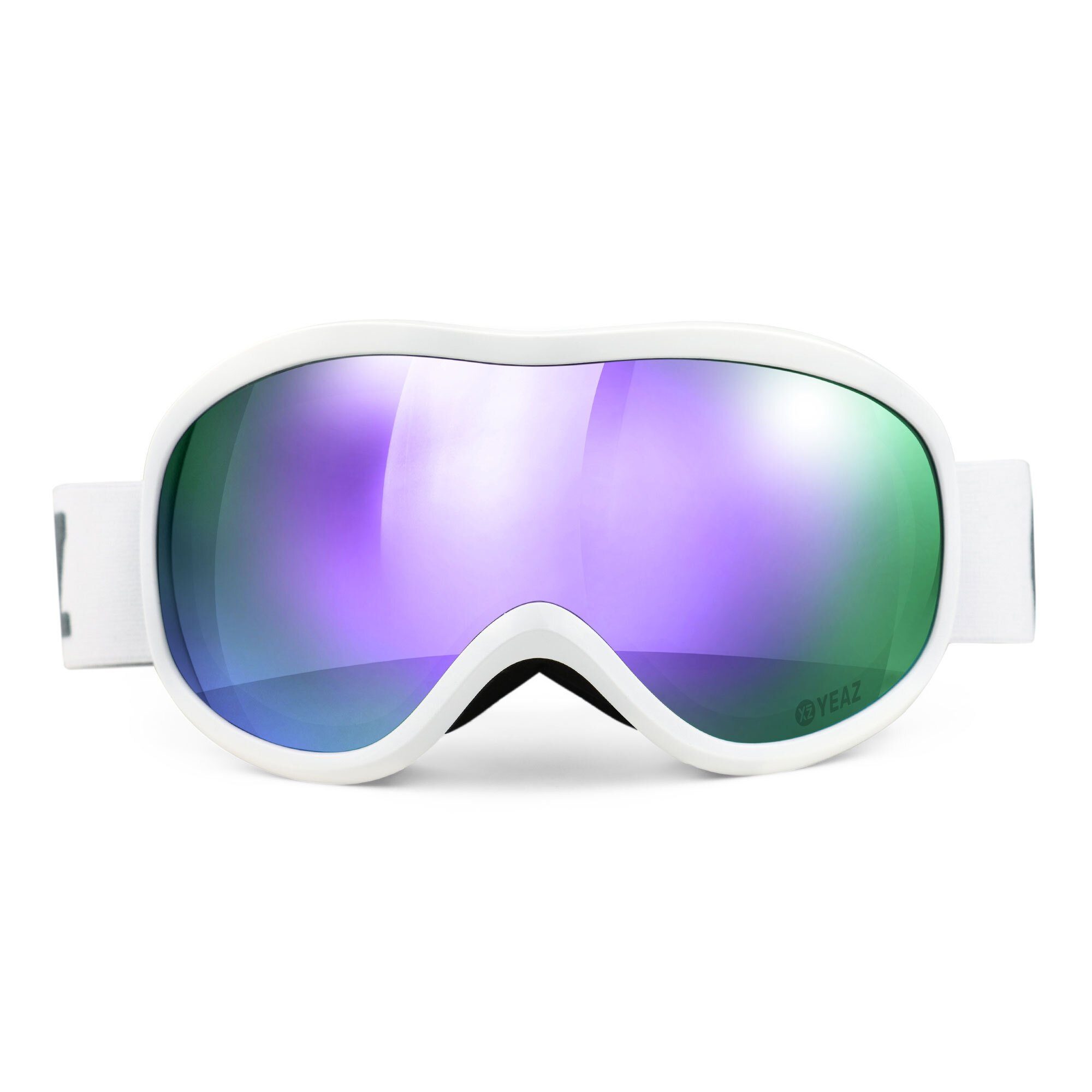 YEAZ Skibrille STEEZE Ski- und Snowboard-Brille violett/weiss, Premium-Ski- und Snowboardbrille für Erwachsene und Jugendliche
