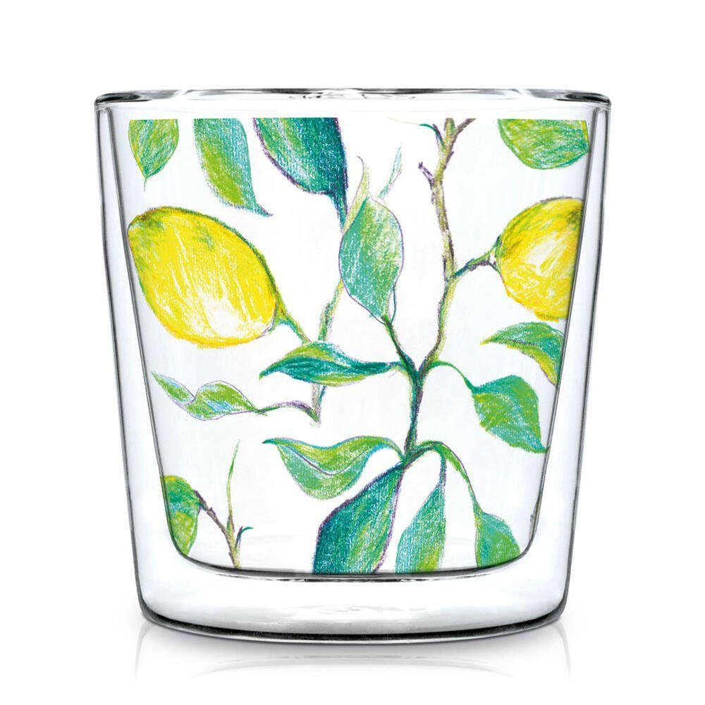 PPD Teeglas Doublewall Trendglass Beautiful Lemons 300 ml, Borosilikatglas