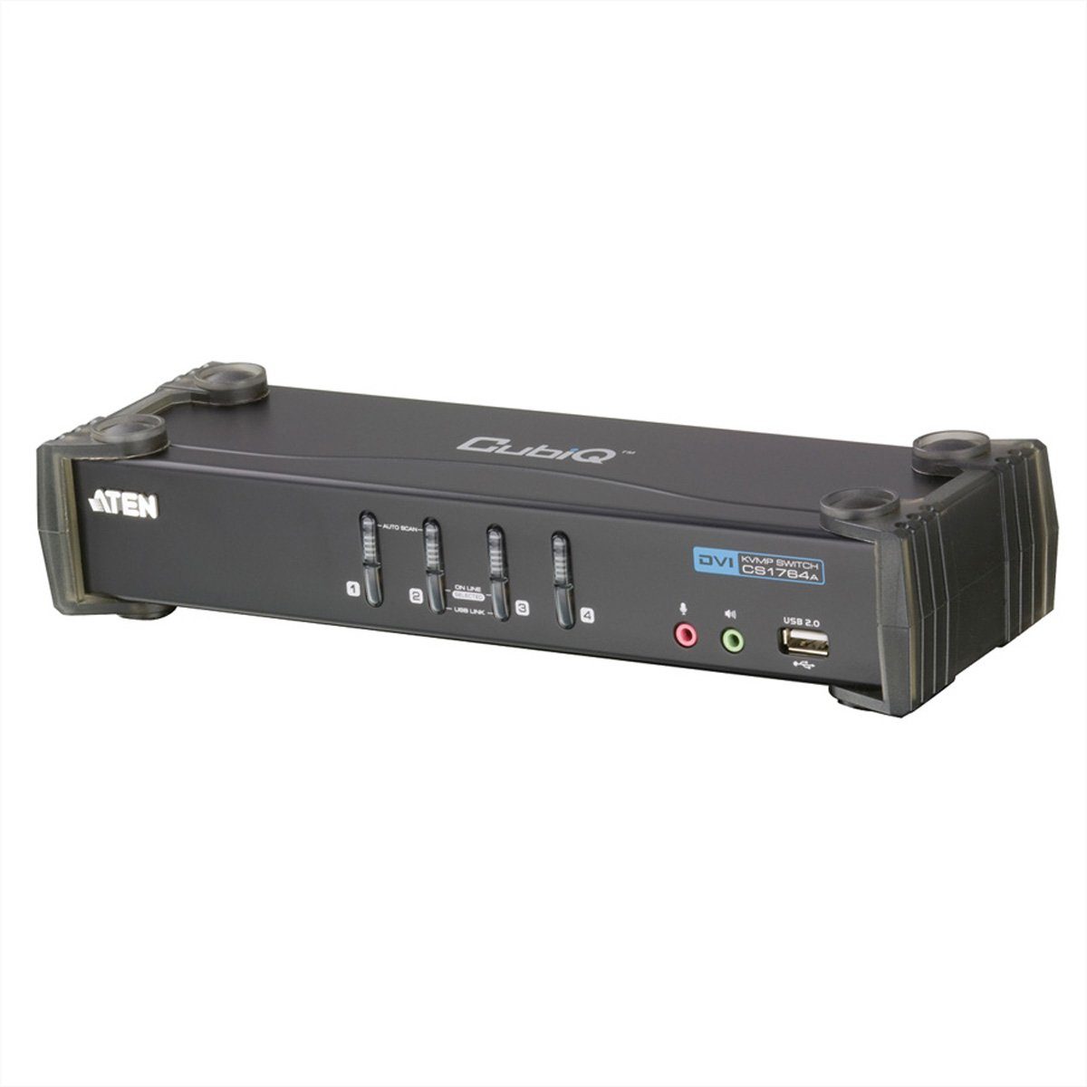 CS1764A KVM Switch DVI, USB, Audio, USB-Hub, 4 Ports Computer-Adapter