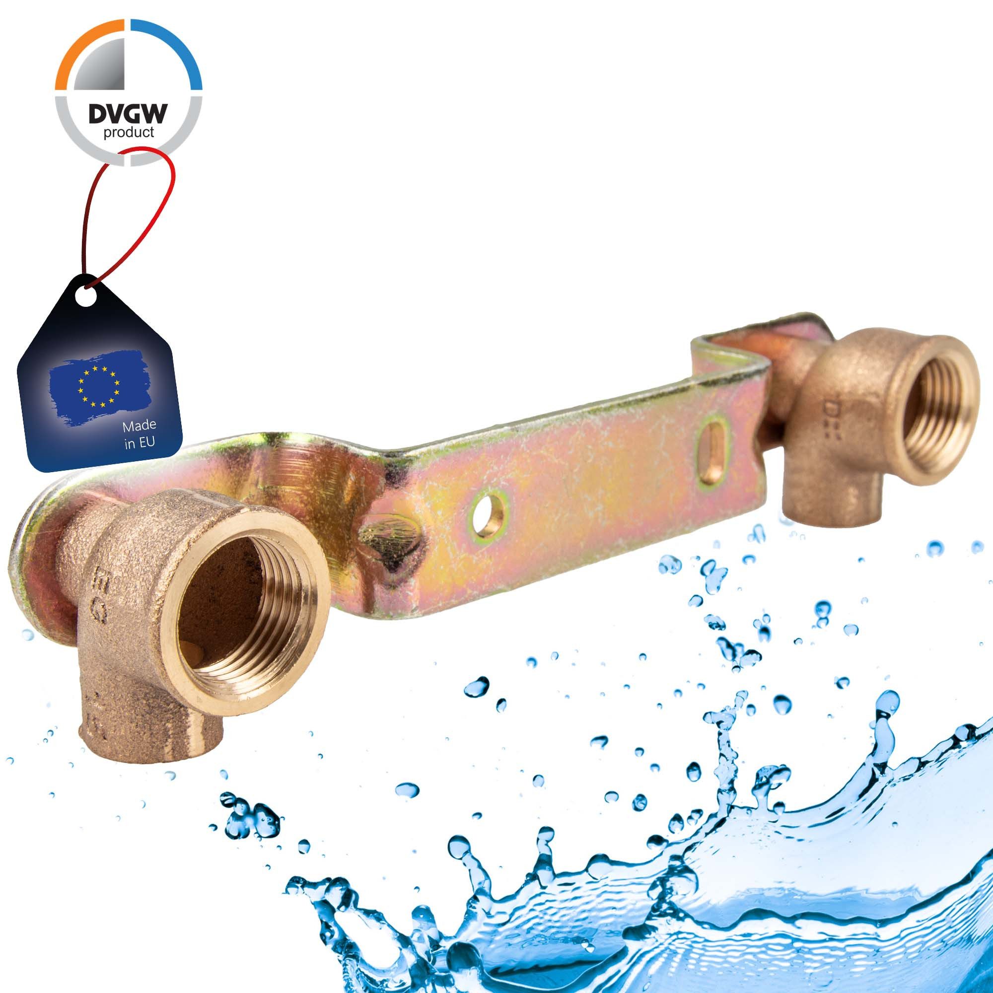 Thumbnail - Conex Bänninger Lötfitting Montageeinheit gekröpft mit Winkel 90° für Lötanschluss - Typ 4976G, 15 mm x 1/2 Zoll IG Stic...