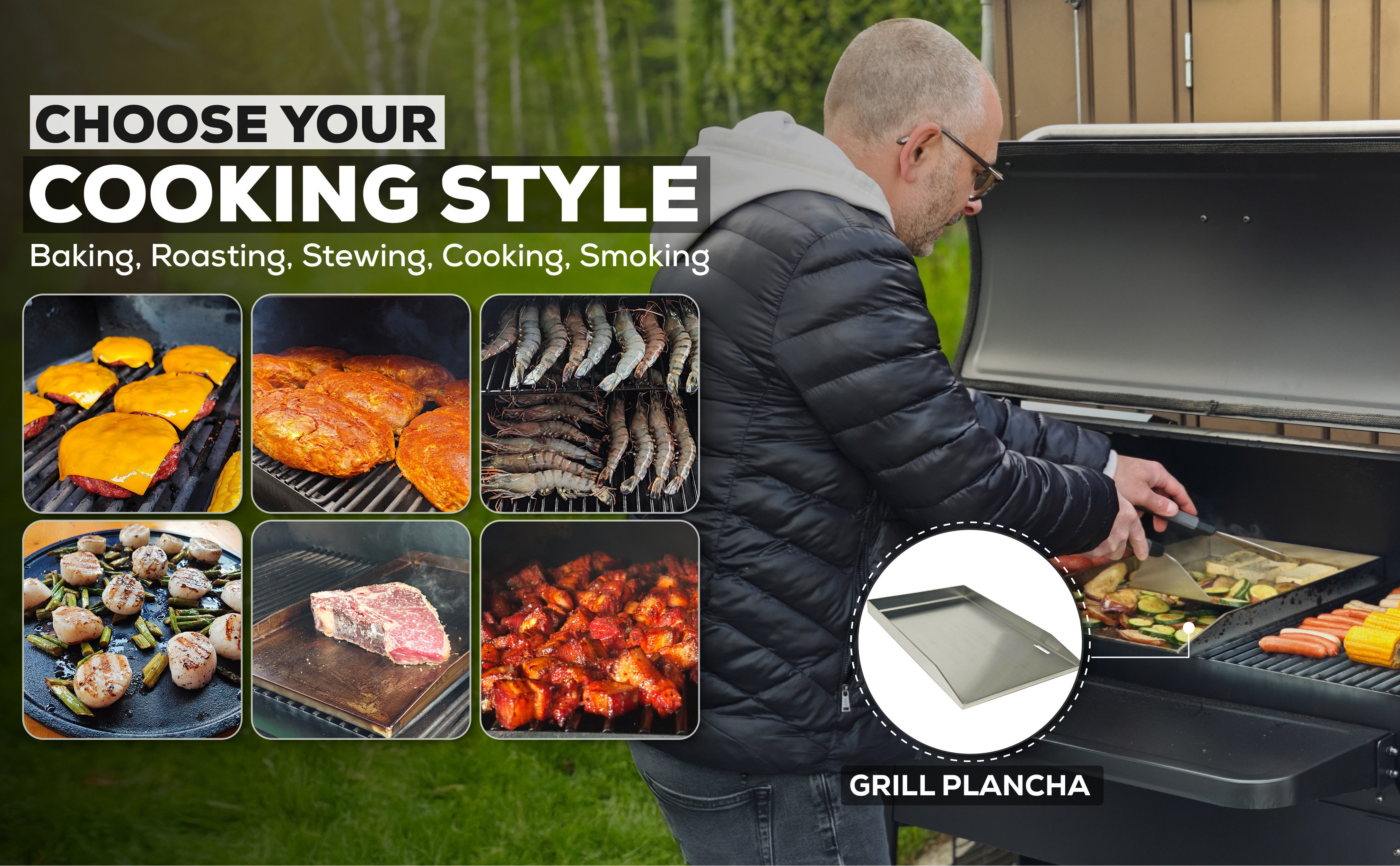 geda grill Smoker Pelletgrill ODIN 65 mit WLAN, offene Flamme, Indirektes Grillen, LxBxH: 110x80x115cm