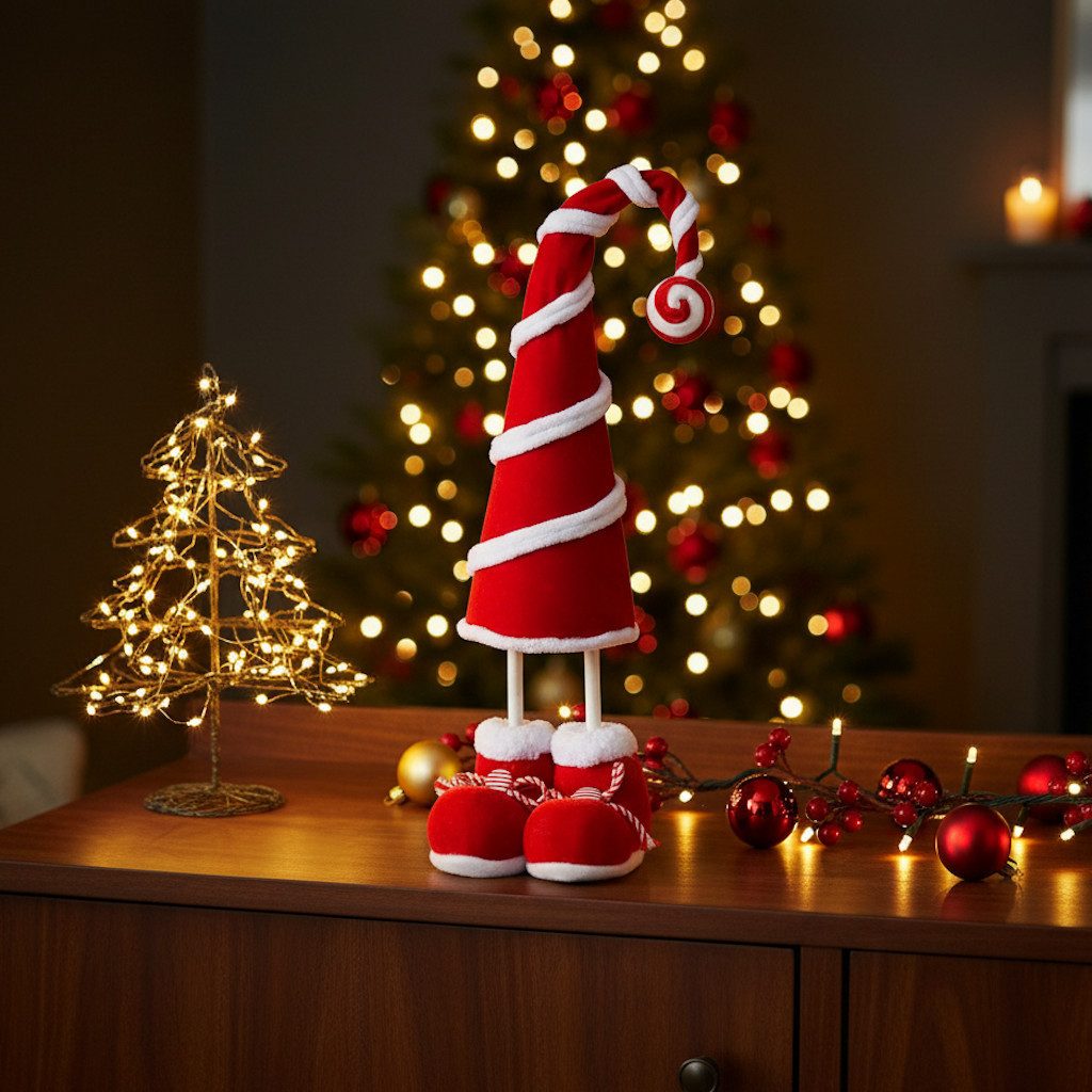 MF Weihnachtsfigur Dekoaufsteller Santino Weihnachtsfigur rot weiß gestreif günstig online kaufen