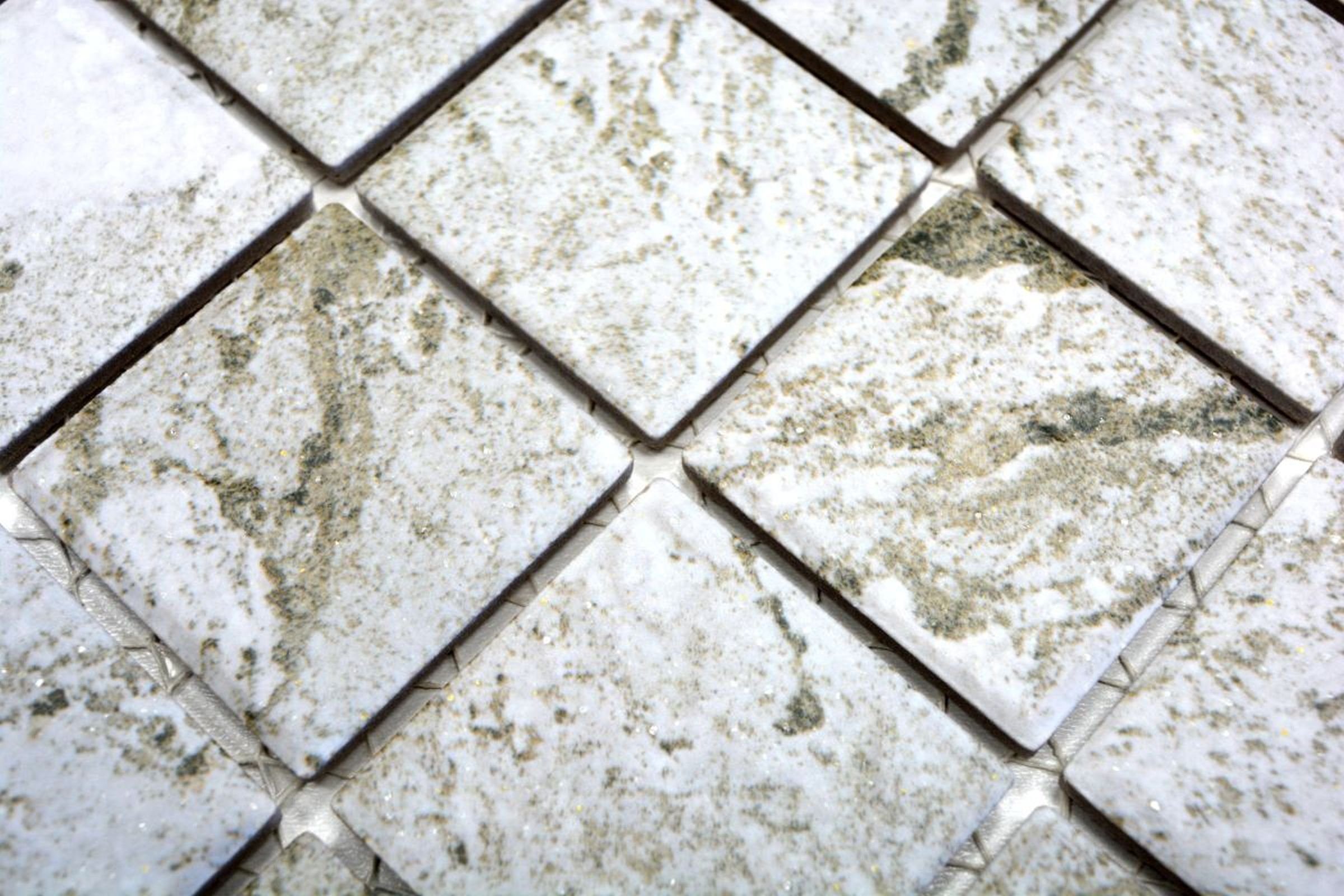 Fliese Naturstein Mosaik graubeigestich Mosani Mosaikfliesen Optik Keramik Struktur