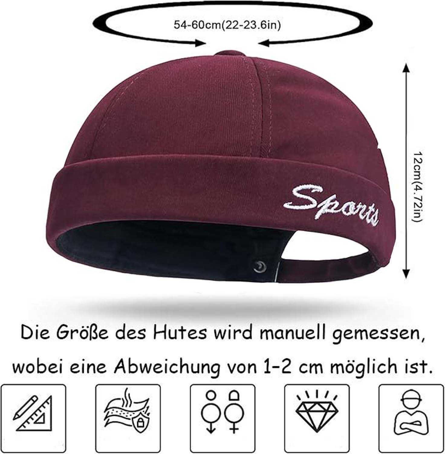 Zaewry Dockermütze Männer Docker-Mütze Seglerstil Ohne Schirm - Verstellbare Fischer – Bild 2 von 5