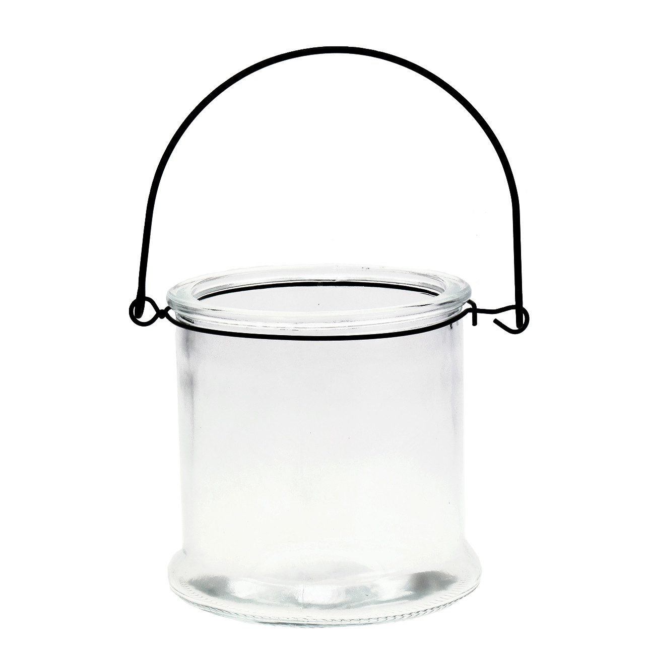 Windlicht Elegantes Hänge-Windlicht Glas inkl. Metallbügel 2er-Set Ø12cm