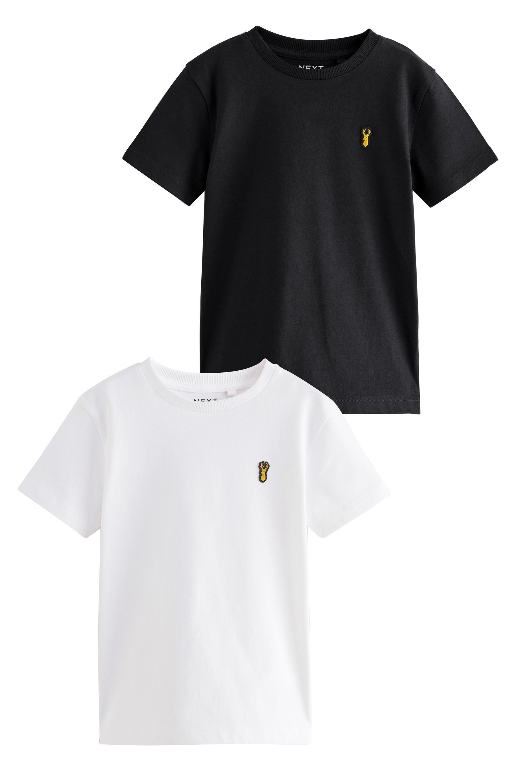 T-Shirt 2er-Pack T-Shirts mit Hirsch-Stickerei Baumwolle