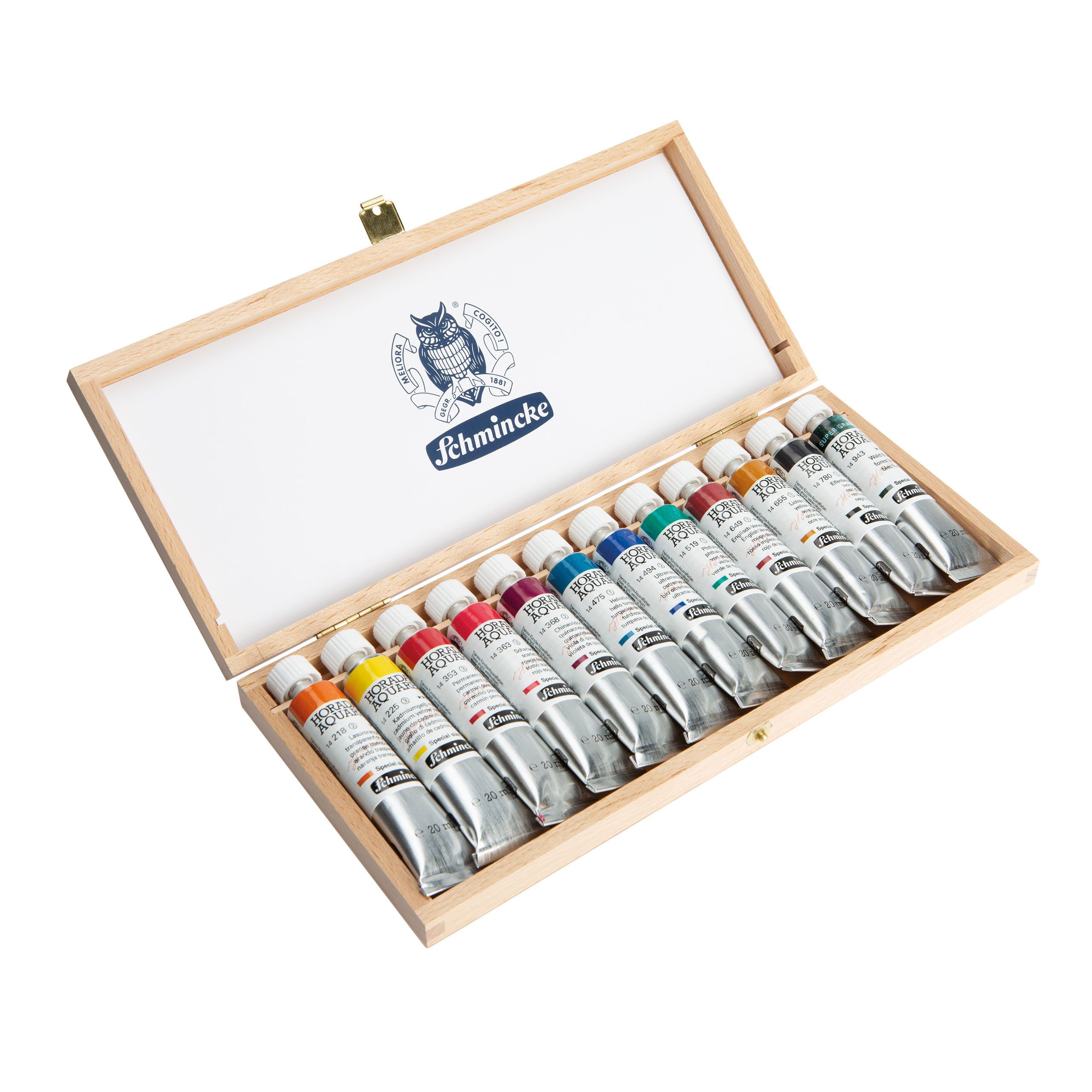 Schmincke Aquarellfarbe Horadam Holzkasten - Sondergröße - 12 x 20ml - 74 658 097