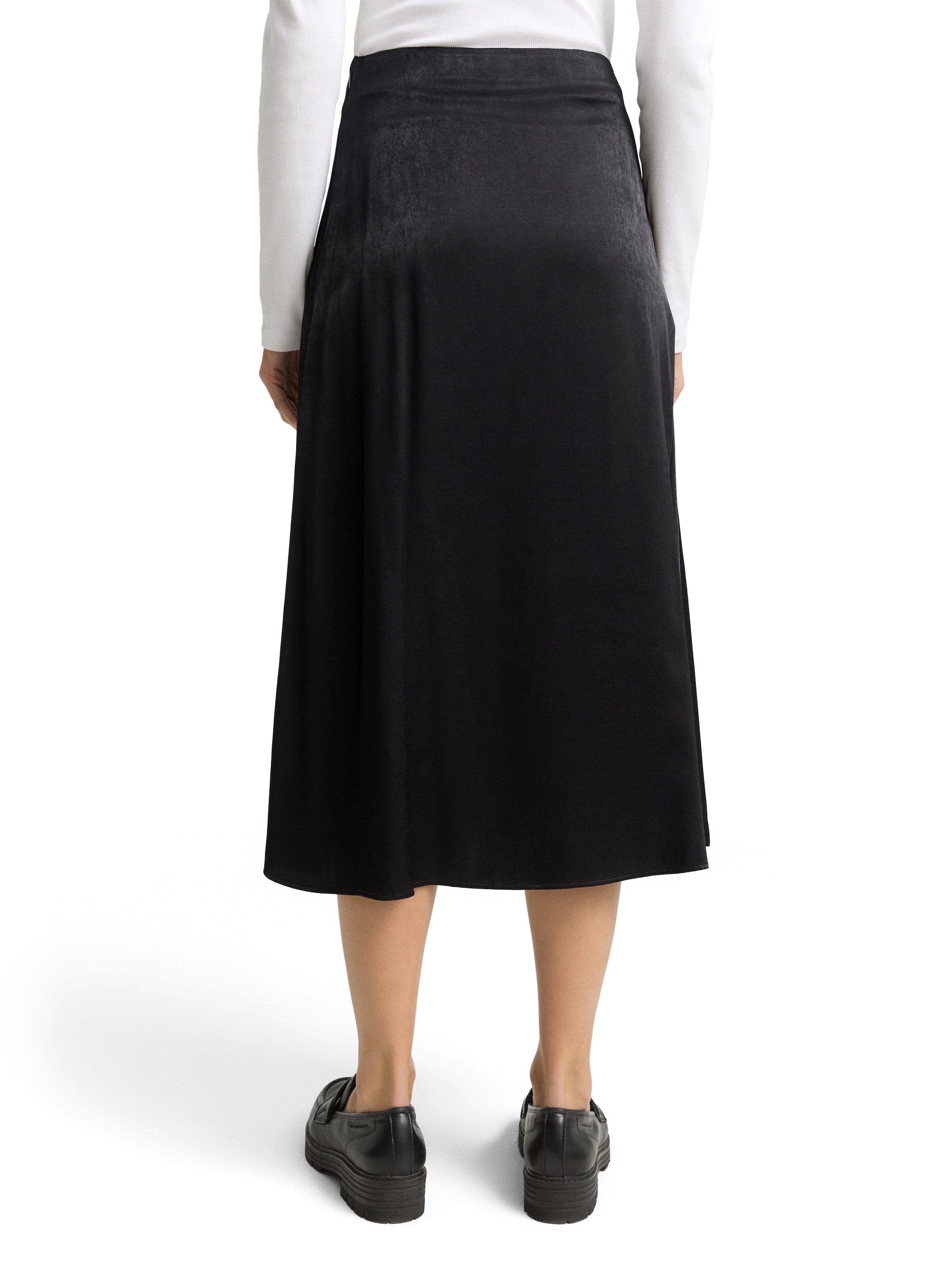 TOM TAILOR Satinrock High waist maxi mit verdecktem Reißverschluss