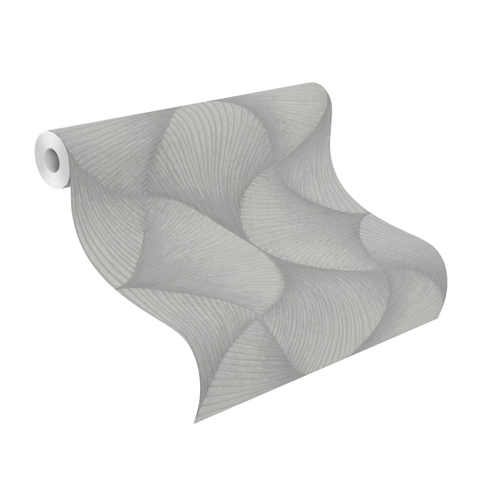 Rasch Vliestapete 3D-Effekt Grafik Art Deco Silber Metallic 608212 Sky Lounge