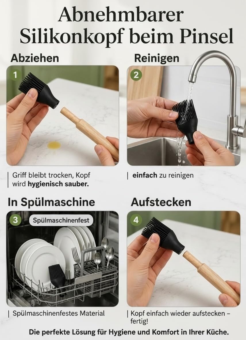 Zyronn Kochbesteck-Set Kochlöffel Set Silikon 12-teilig – Küchenhelfer Set Kleine Größe (12-tlg) – Bild 5 von 5