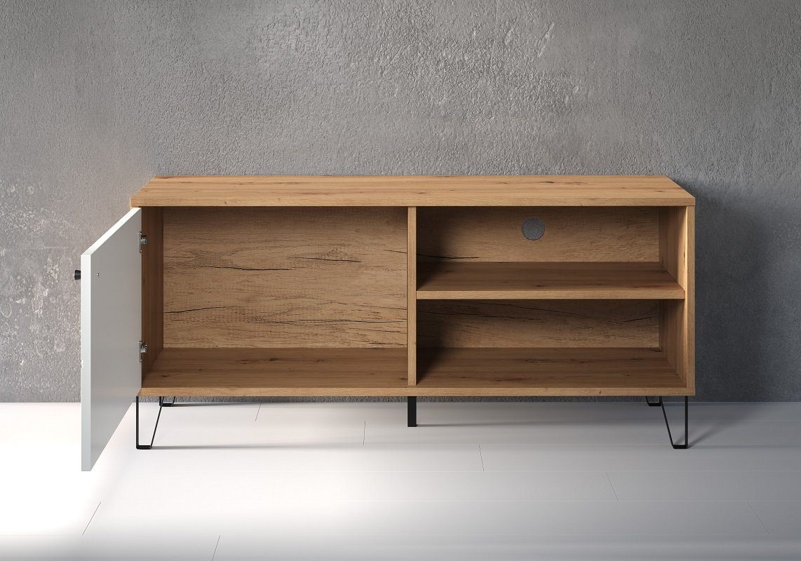 trendteam Lowboard TV-Board Touch, Artisan Eiche / weiß