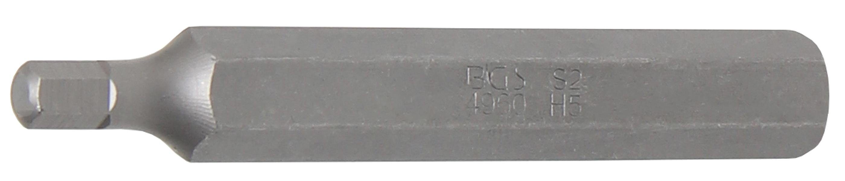 BGS technic Sechskant-Bit Bit, Länge 75 mm, Antrieb Außensechskant 10 mm (3/8), Innensechskant 5 mm