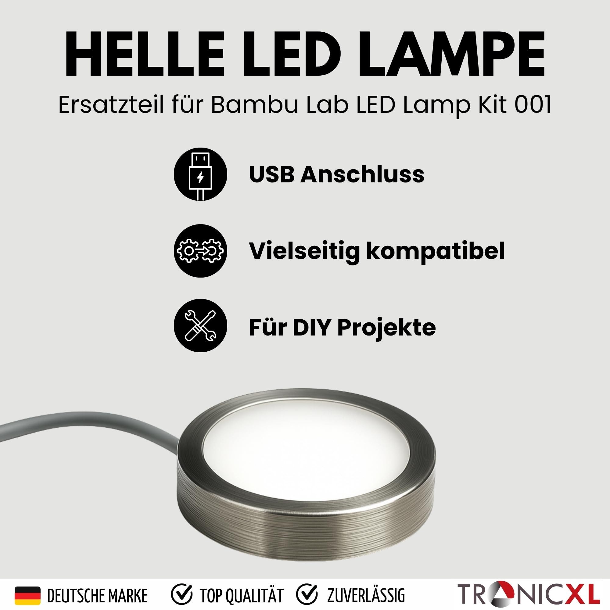 TronicXL 3D-Drucker LED Lampe USB 001 Ersatzteil für Bambu Lab Maker Kit Lamp 3D-Drucker, Zubehör Ersatzteil für Bambulab P1S