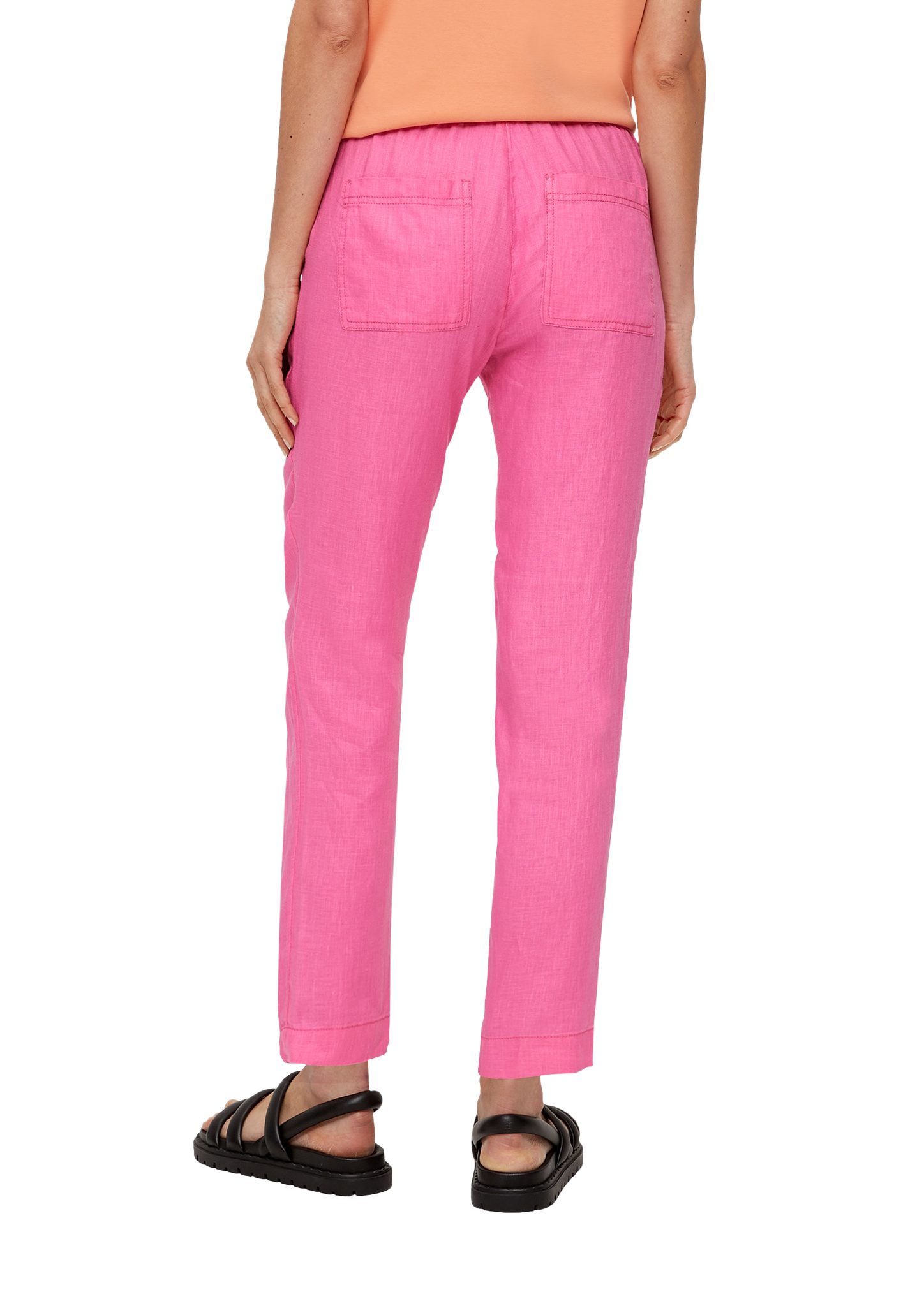 pink aus Leinen Jogpants 7/8-Hose s.Oliver Relaxed: