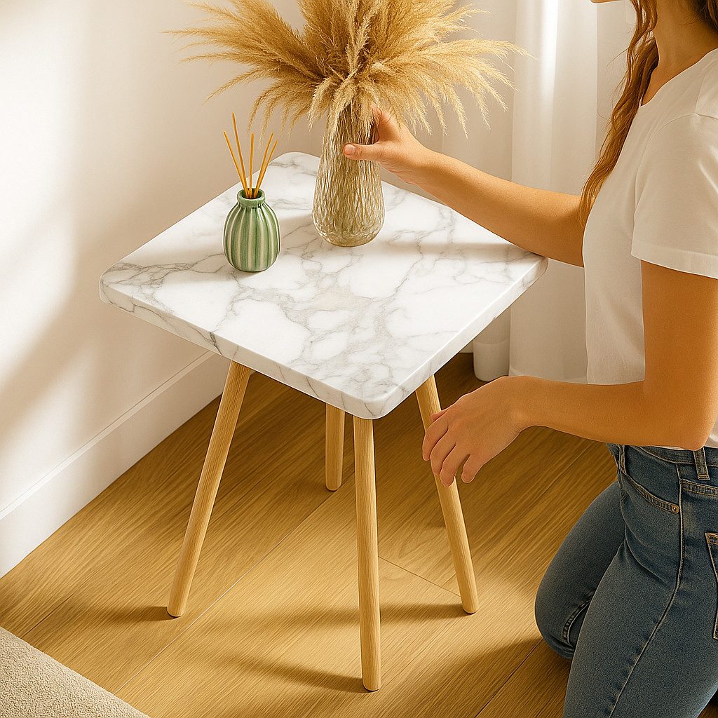 Jungengel Beistelltisch Beistelltisch 34x34x45 cm in 9 Farben – Dreibein modern eckig (Wird zerlegt geliefert, Montageanleitung enthalten), Einfache Montage, Robust & Langlebig, Modern & Klassisch, 9 Farben