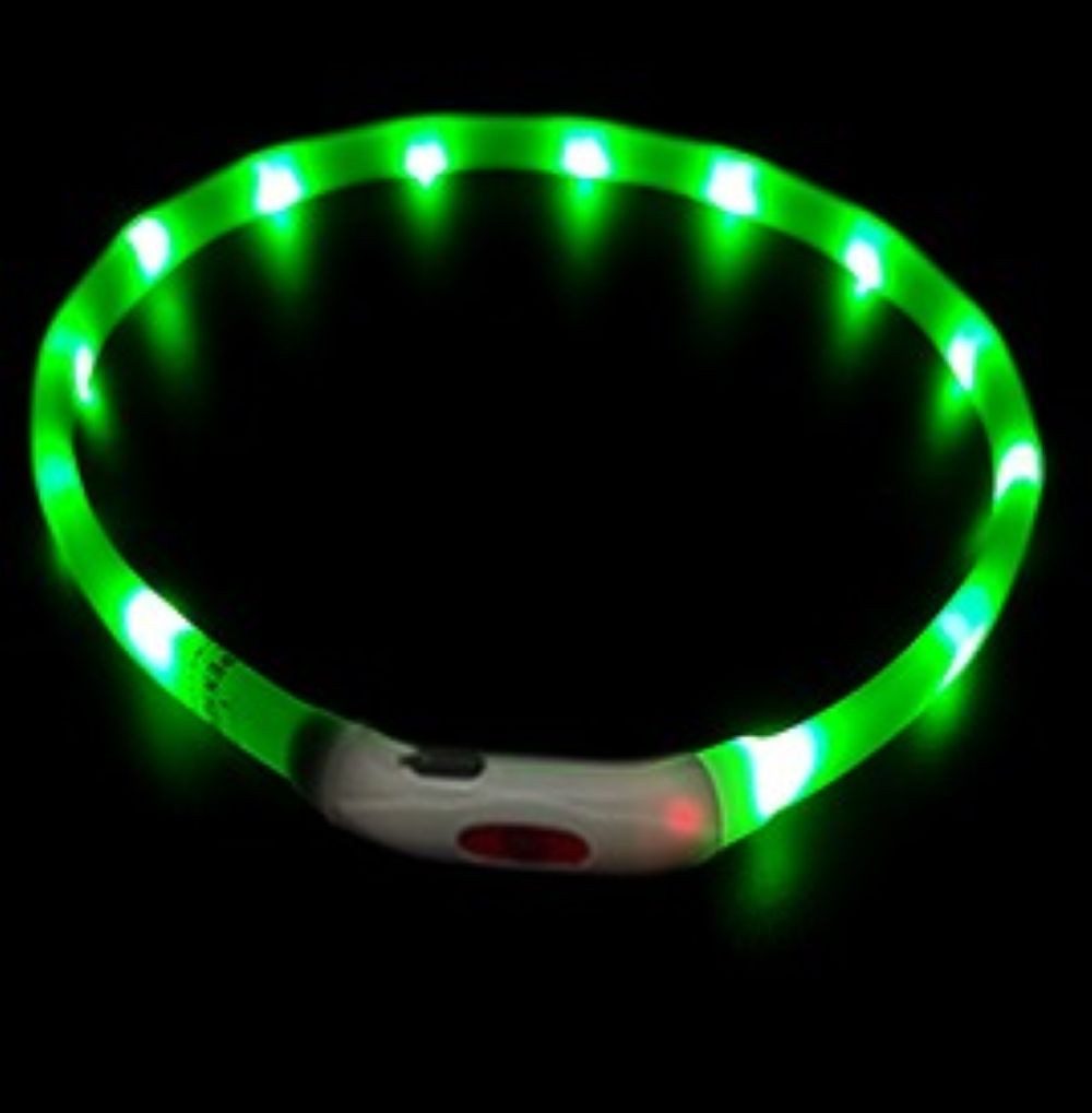 Illes-Laedchen Hunde-Halsband Hunde-Halsband LED Leuchtring Leuchthalsband große Farbauswahl, wiederaufladbar mit mitgeliefertem Kabel Typ C
