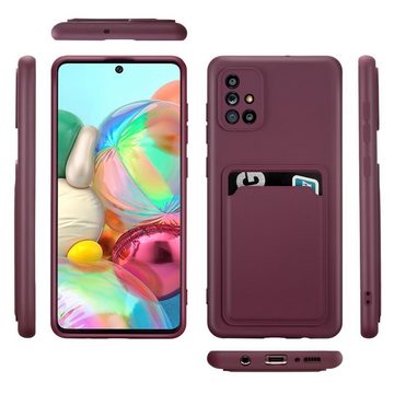 CoolGadget Handyhülle Card Case Handy Tasche für Samsung Galaxy A71 6,7 Zoll, Silikon Schutzhülle mit Kartenfach für Samsung Galaxy A71 Hülle