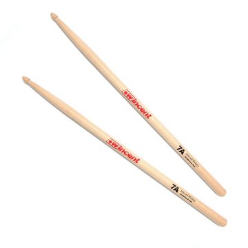 Wincent Schlagzeug 7A Drumsticks,4 Paar, natur, mit Damper-Pads