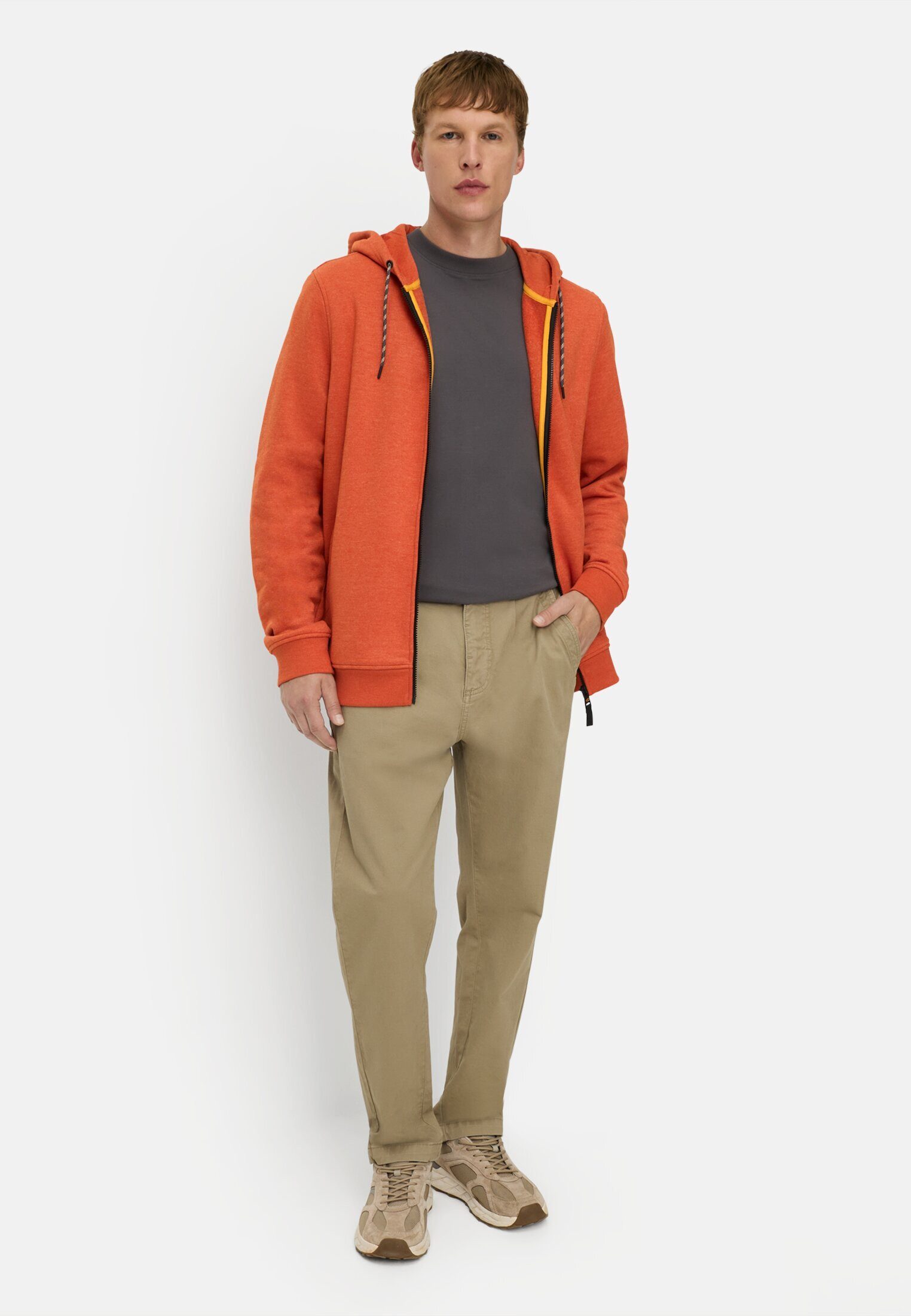 camel active Sweatjacke mit verstellbarem Kordelzug Langarm