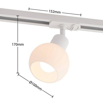 Lindby Schienensystem-Leuchten Linaro, Modern, Metall, Glas, weiß, 1 flammig, E14, 1-Phasen Stromschiene