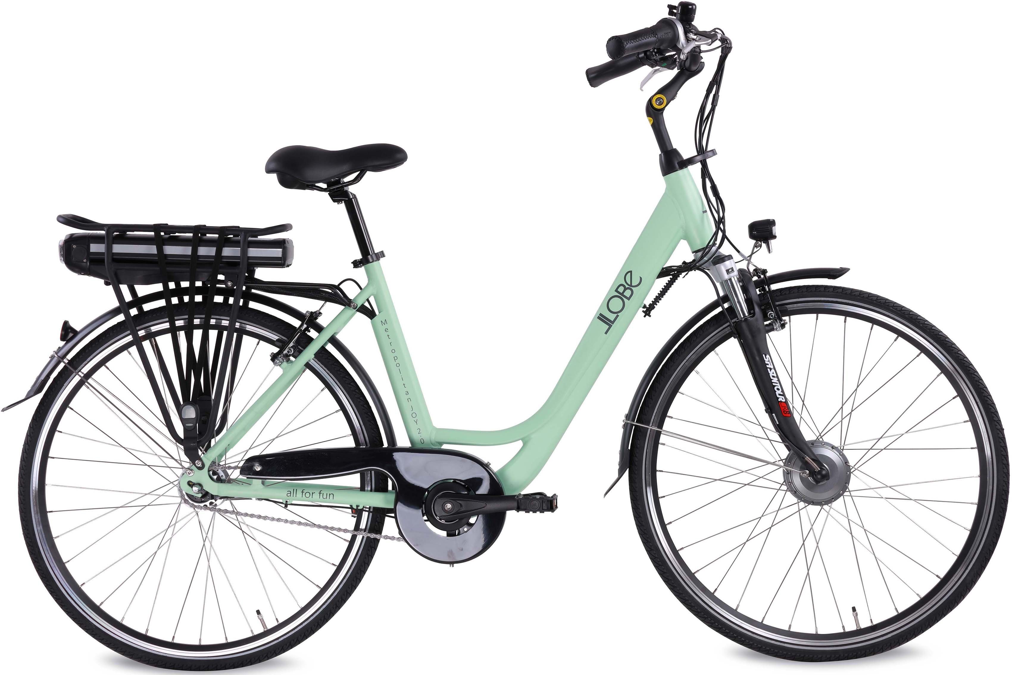 LLobe E-Bike Metropolitan JOY 2.0, Akku, 13Ah, Shimano Nabenschaltung 468 7-Gang Frontmotor, Gang Nabenschaltung, 7 Shimano, Wh Nexus