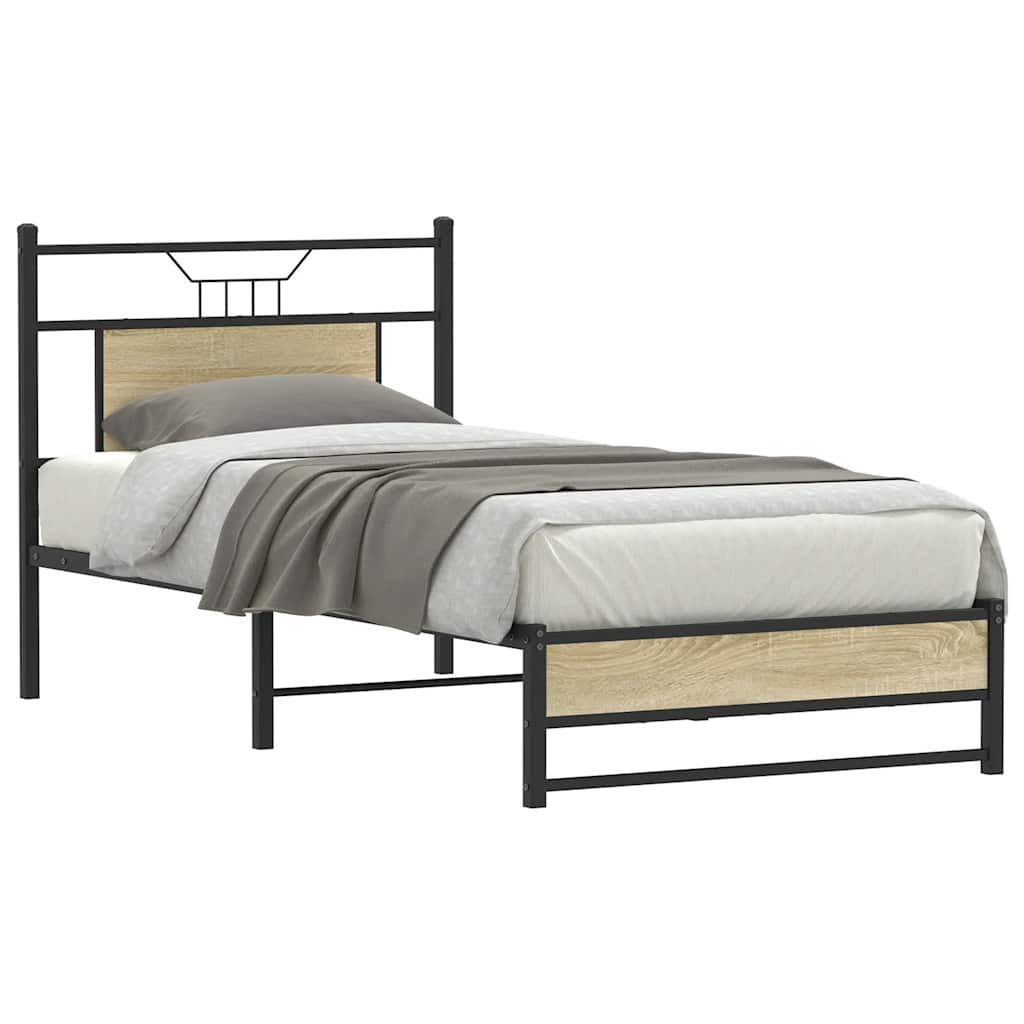 vidaXL Bett Bettgestell ohne Matratze Sonoma-Eiche günstig online kaufen