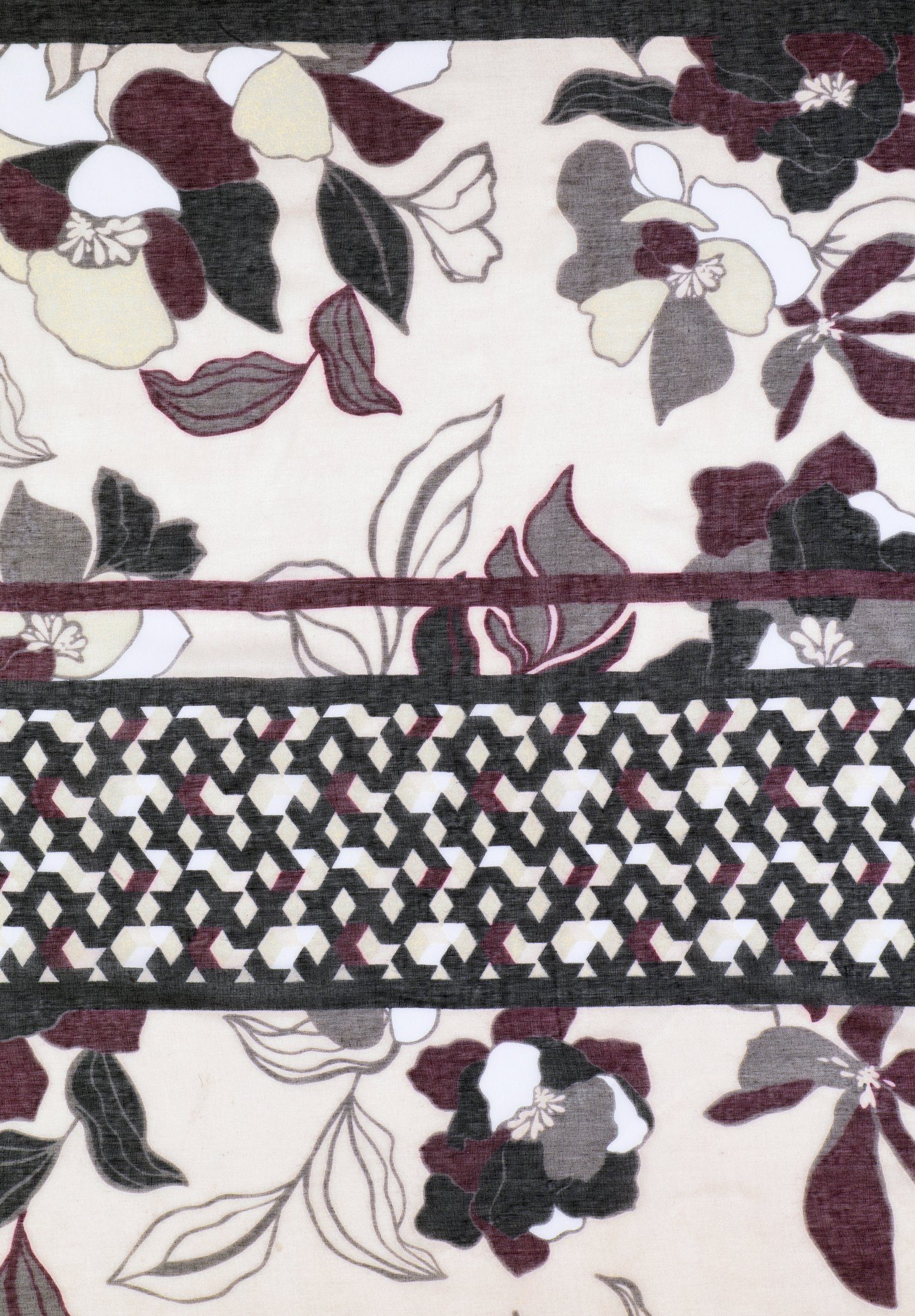 Blocking Rosé/Black Barclay mit Blumenprint, Betty Color Modeschal