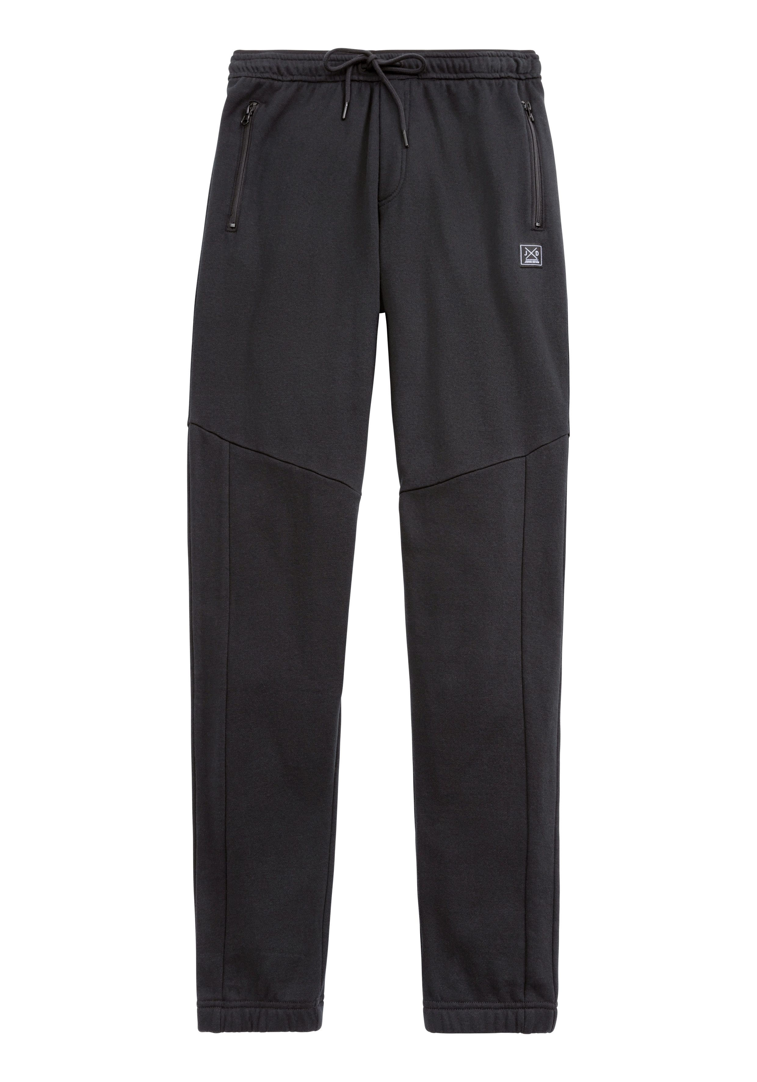John Devin Sweathose Jogginghose mit seitlichen Taschen und Bindeband aus Baumwoll-Mix