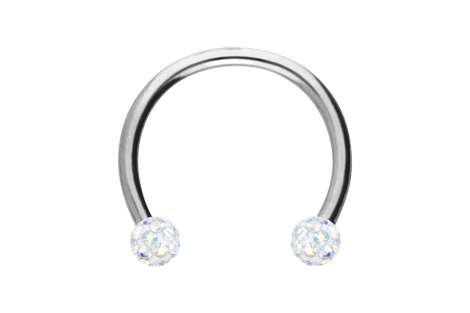 PIERCINGLINE Nasenpiercing Chirurgenstahl Hufeisenring EPOXY-KUGELN (Hufeisen-Ringe, 1-tlg)