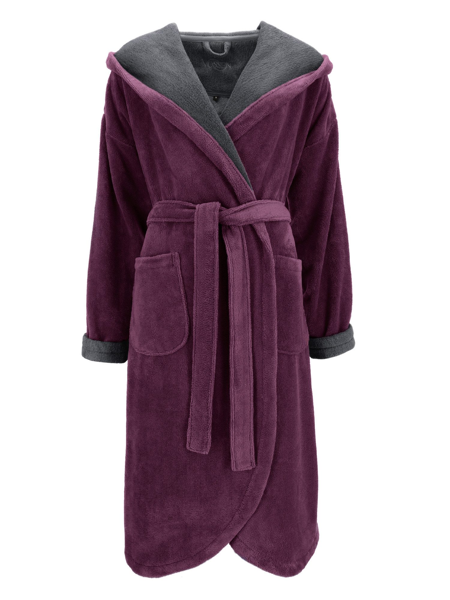 Vossen Damenbademantel Damen Bademantel mit Kapuze Carmen, Polyester günstig online kaufen