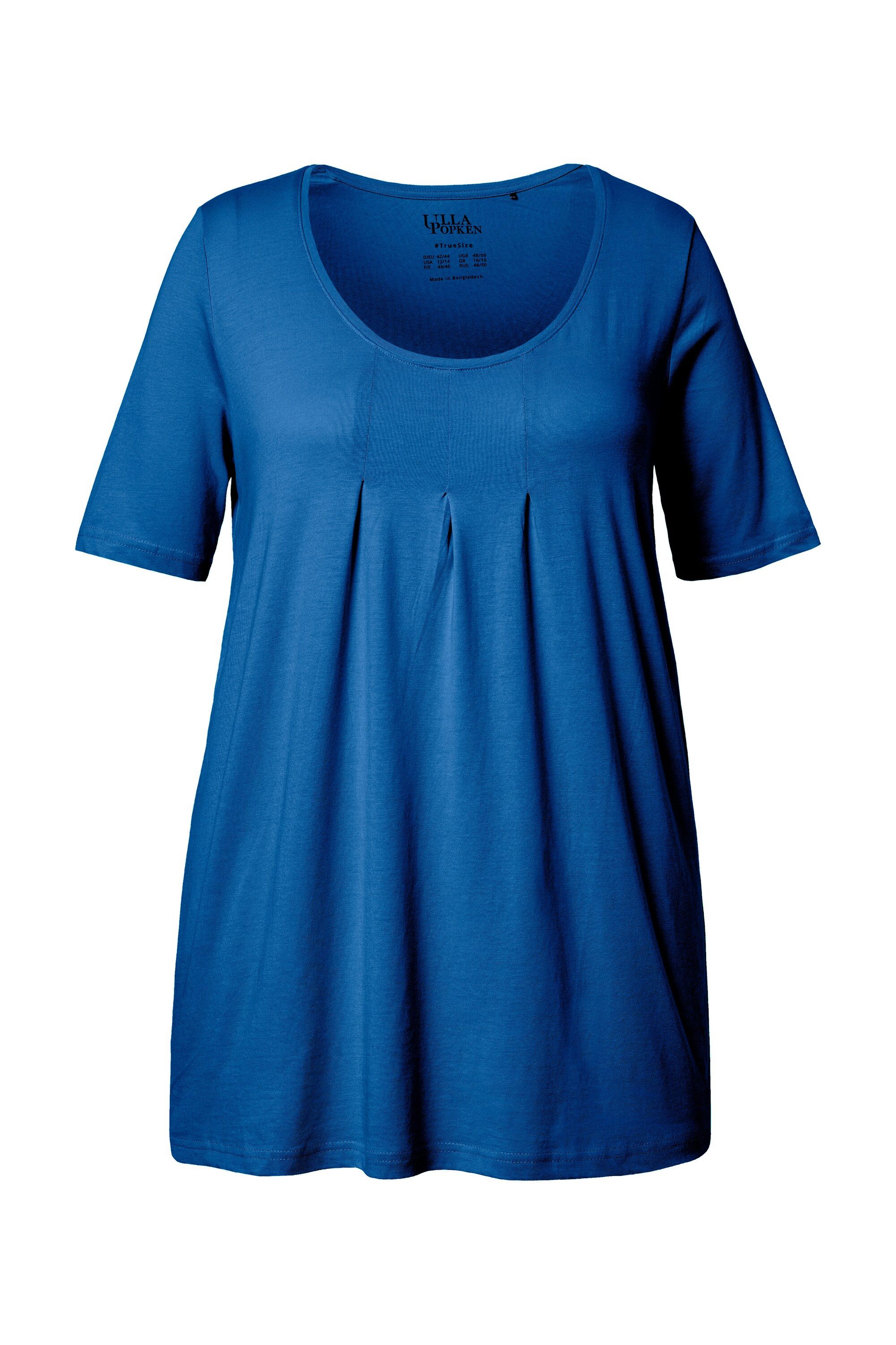 Ulla Popken T-Shirt T-Shirt Zierfalten A-Linie Rundhals Halbarm Modal günstig online kaufen