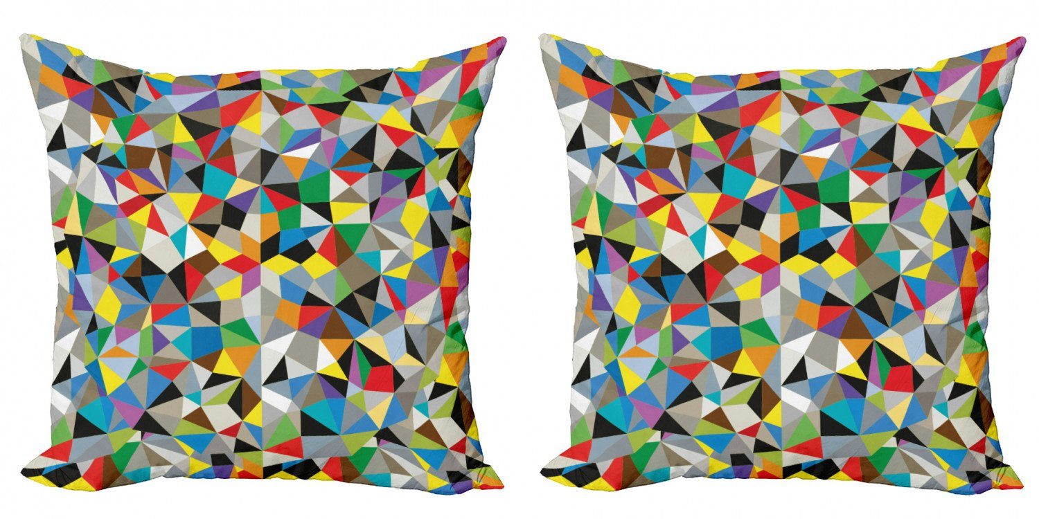 (2 Geometrisches Doppelseitiger Mosaik-Motiv Accent Kissenbezüge Modern Stück), Digitaldruck, Abstrakt Abakuhaus