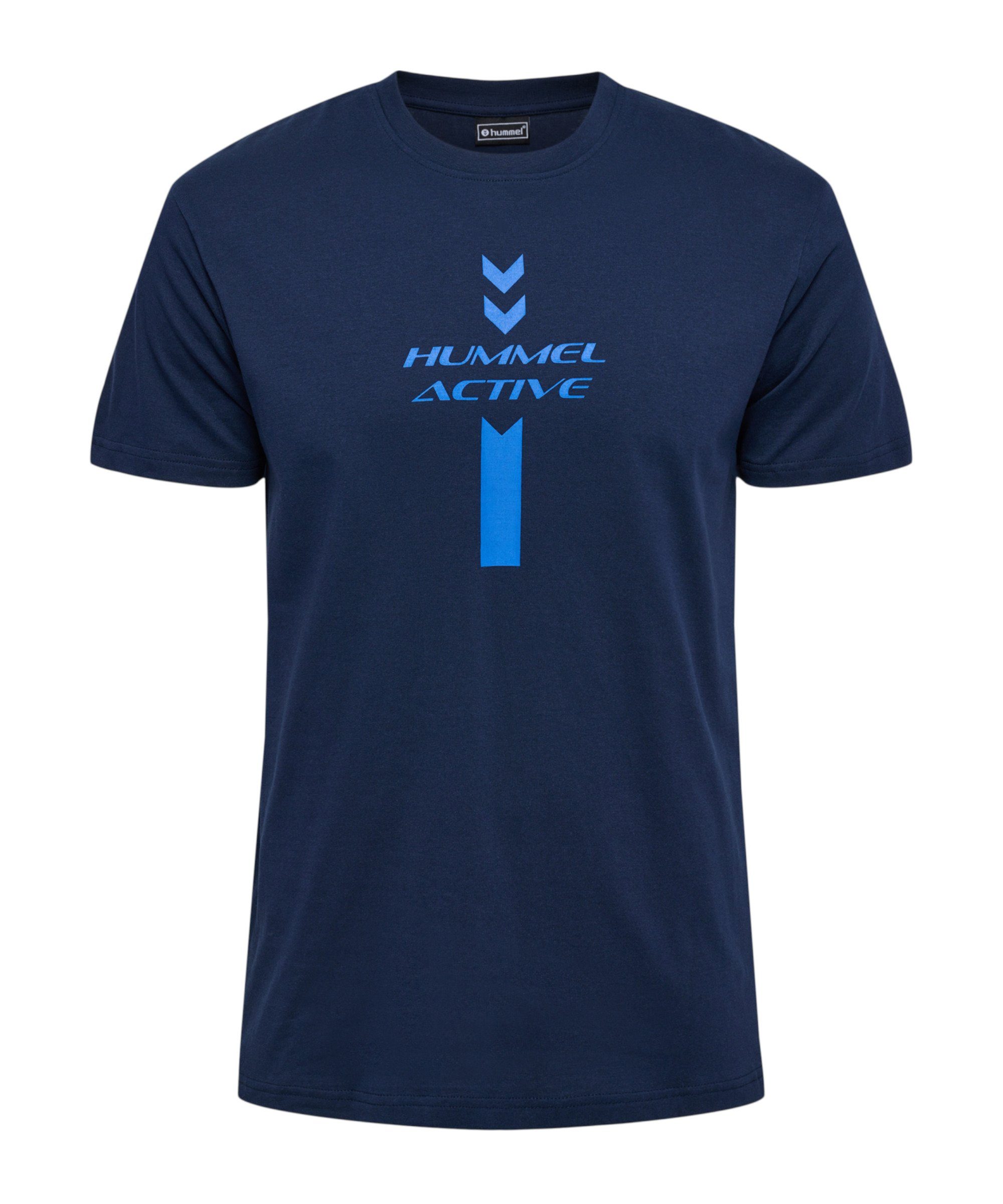 default Blau Graphic T-Shirt T-Shirt hmlACTIVE hummel