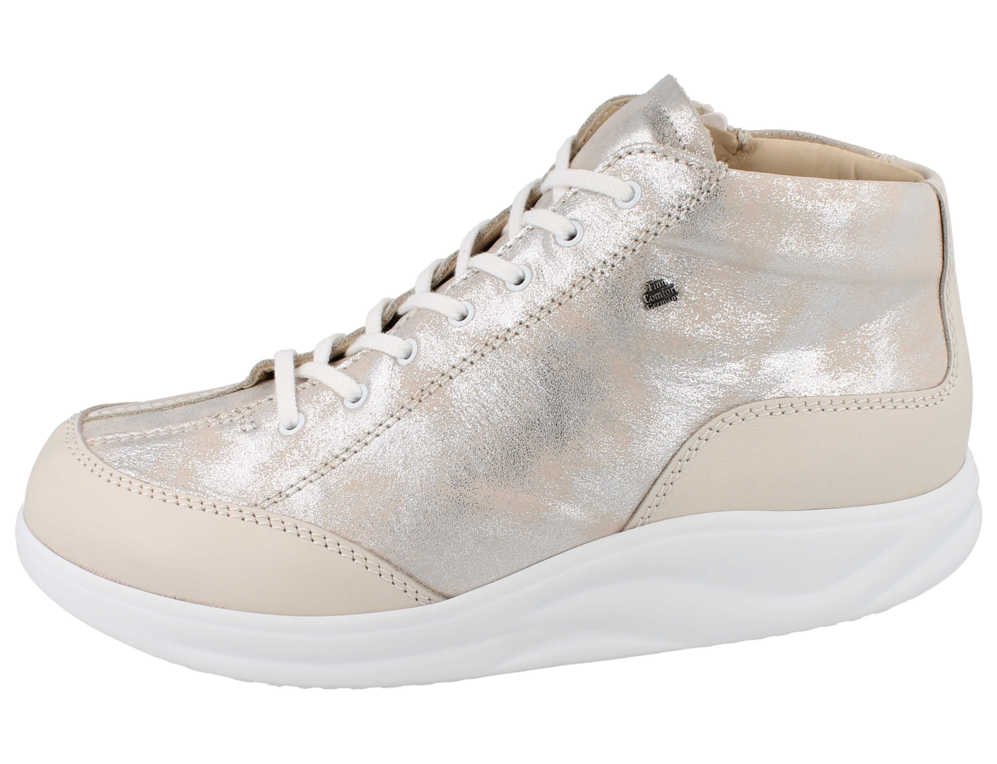 Finn Comfort FINN COMFORT FINNAMIC Machida Damen Schnürer knöchelhoch beige silber Stiefel