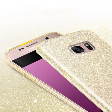 CoolGadget Handyhülle Glitzer Glamour Hülle für Samsung Galaxy S7 Edge 5,5 Zoll, Slim Case mit Glossy Effect Schutzhülle für Samsung S7 Edge Hülle