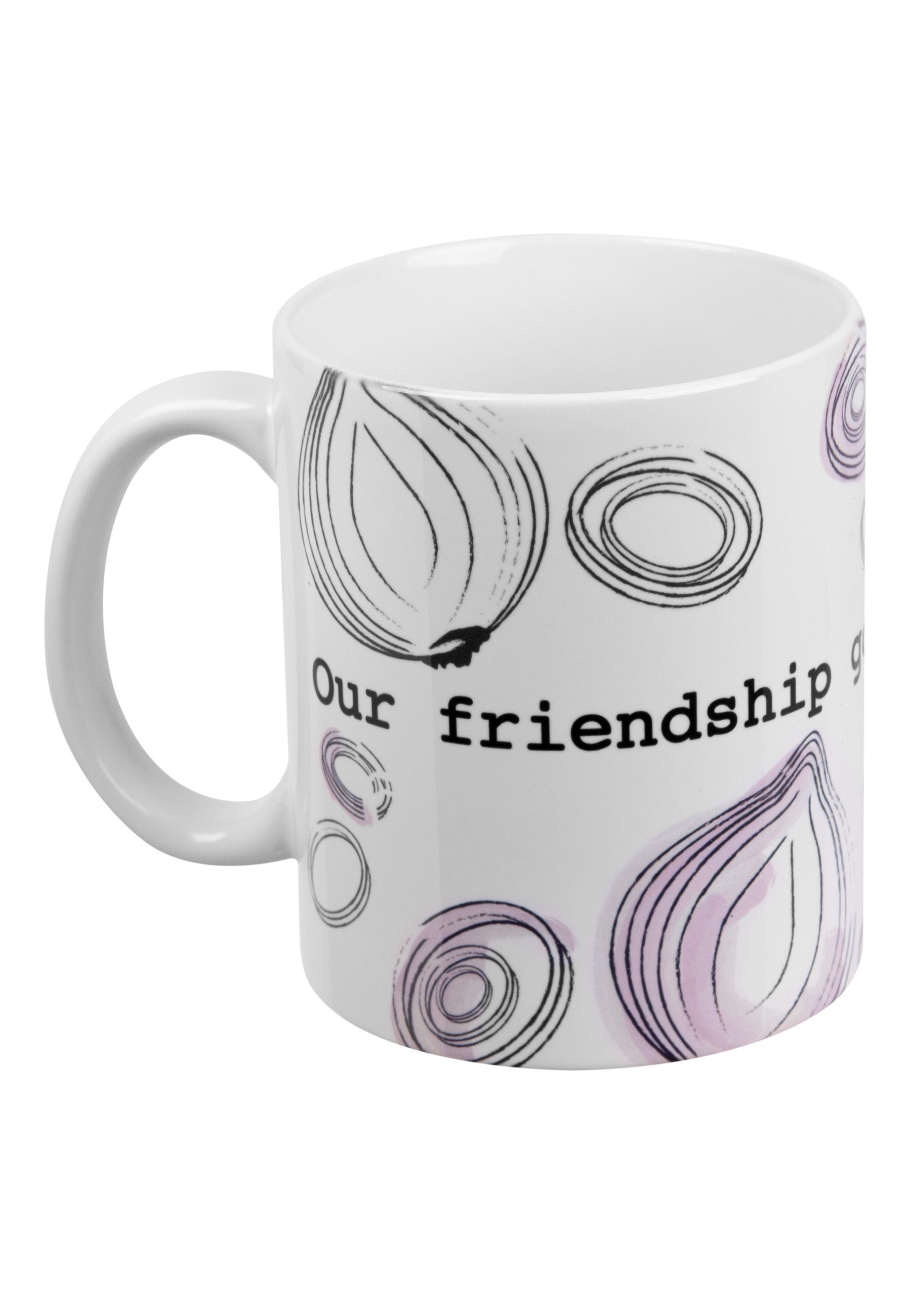 United Labels® Tasse Karma Tasse on friendship Kaffeetasse goes Keramik - Our Weiß, Onion