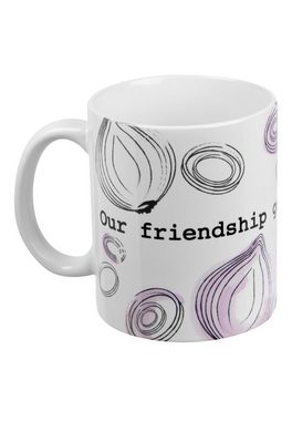 United Labels® Tasse Karma Tasse - Our friendship goes Onion on Kaffeetasse Weiß, Keramik