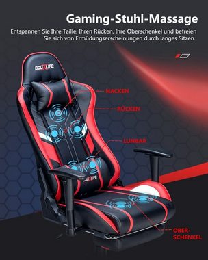 Douxlife Gaming-Stuhl (Ergonomischer Gaming Sessel mit Massagefunktion), 4 Massagemodi, Höhenverstellbar, Max150kg