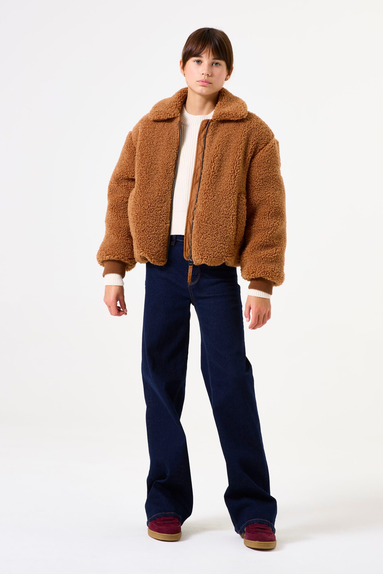 Garcia Fellimitatjacke hoher Kragen und Kapuze