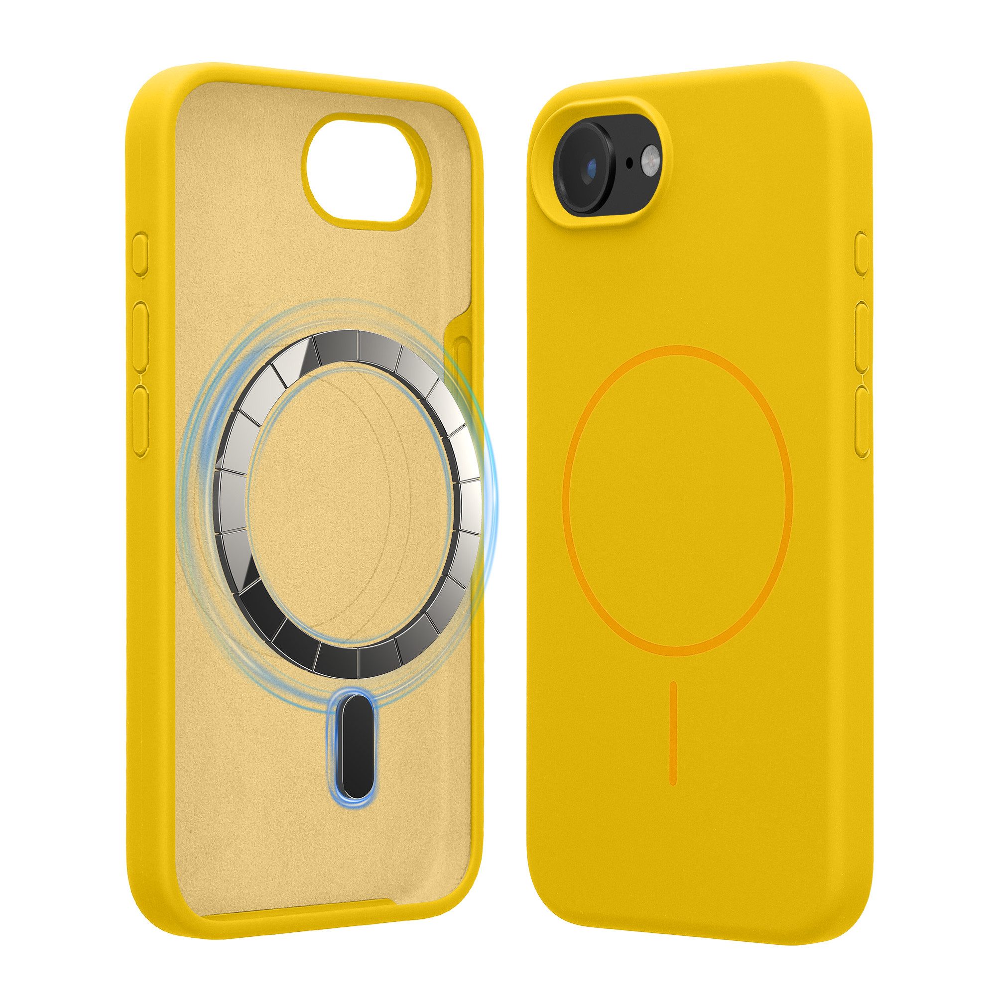 kwmobile Smartphone-Hülle Soft Silikon Case für Apple iPhone 17e / iPhone 16e Hülle, magnetische Schutzhülle kompatibel mit MagSafe Cover gummiert