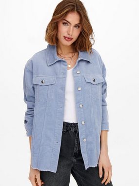 ONLY Blouson Oversized Cord Jacke Shacket Übergan Cardigan Samt ONLBITTEN (1-St) 4014 in Hellblau