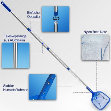 RefinedFlare Kescher Schwimmbadreinigungsnetz mit abnehmbarem Stangenset (1-St)