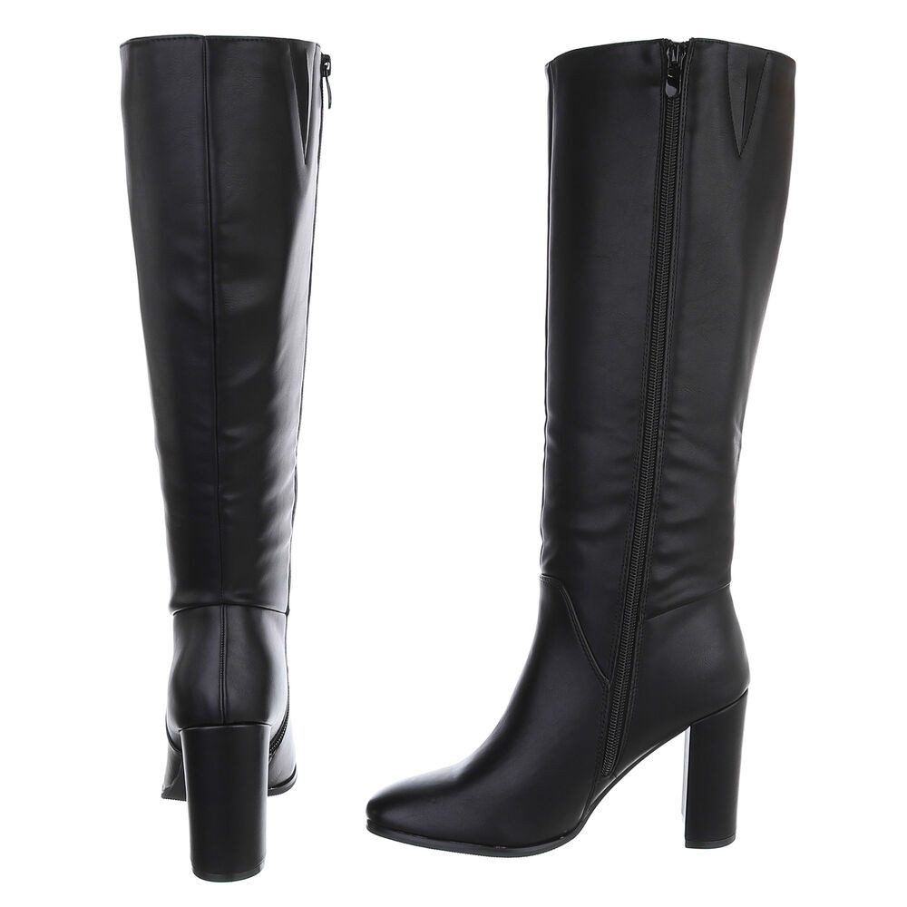 Ital-Design Damenstiefel mit Blockabsatz und hohem Schaft High-Heel-Stiefel (92497687) Blockabsatz Stiefel in Schwarz – Bild 5 von 5
