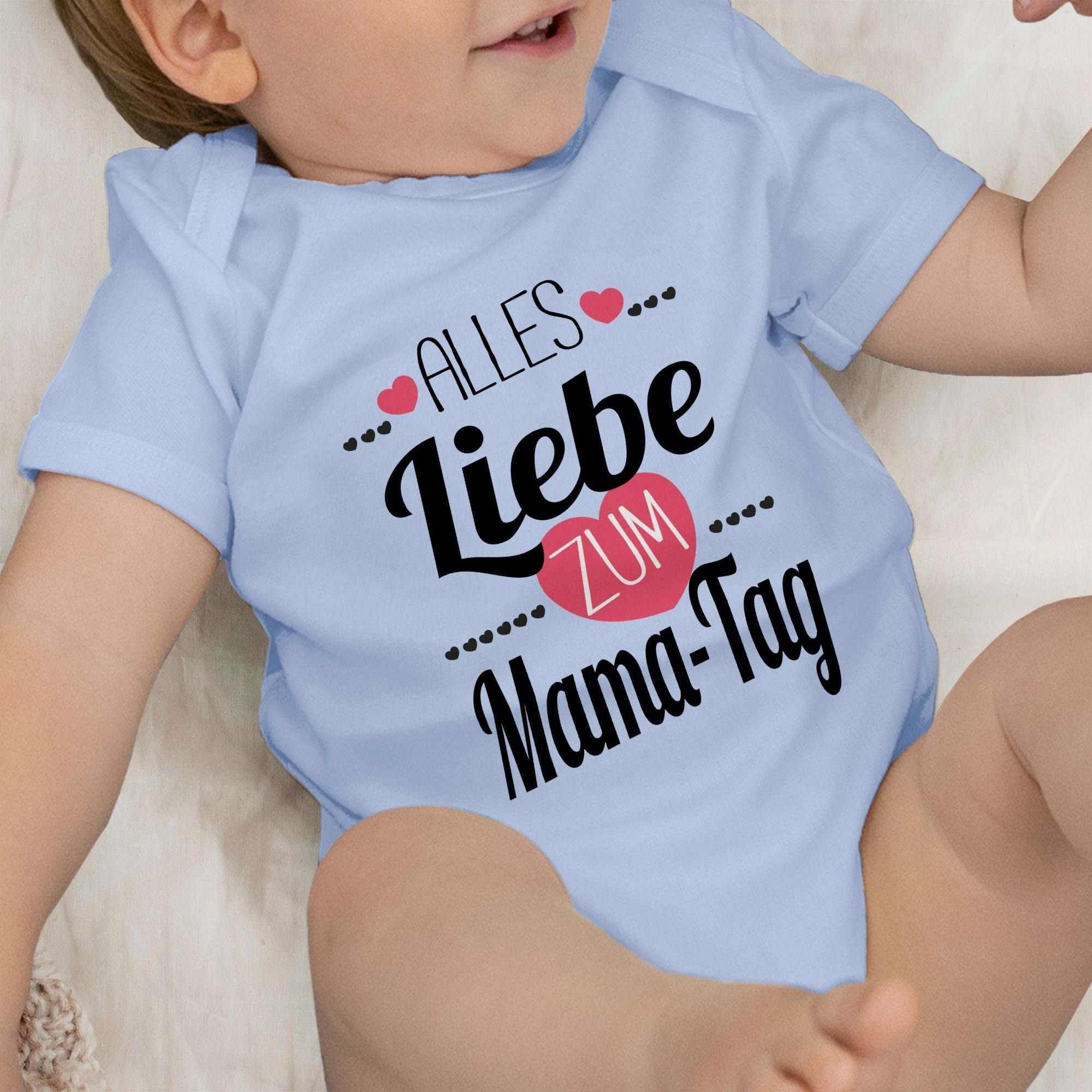 Shirtracer Alles Herzchen zum Mama-Tag 3 Muttertagsgeschenk (1-tlg) Liebe Shirtbody Babyblau
