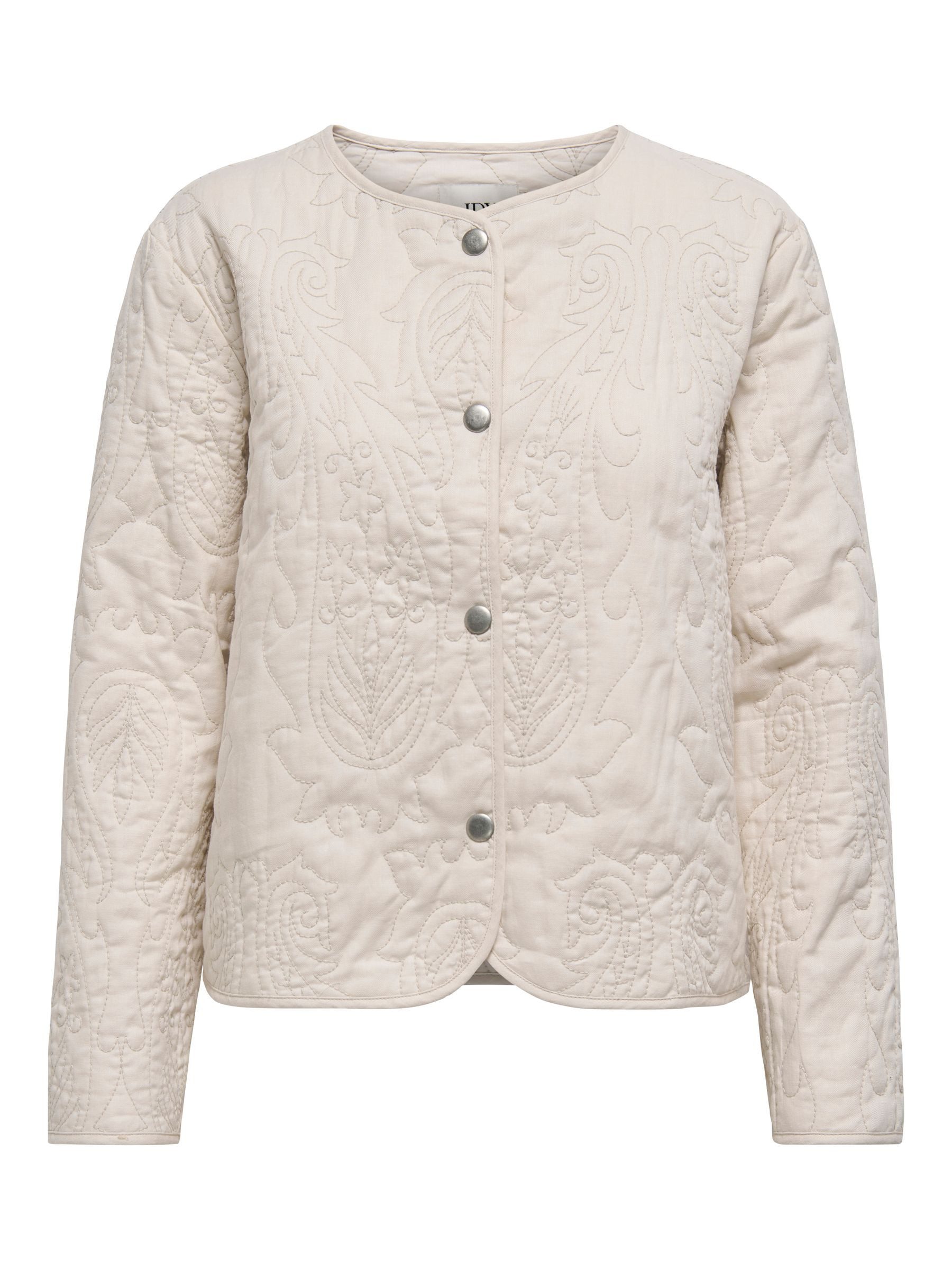 JACQUELINE de YONG Blouson Besticktes Design, runder Ausschnitt, Knopfleist günstig online kaufen