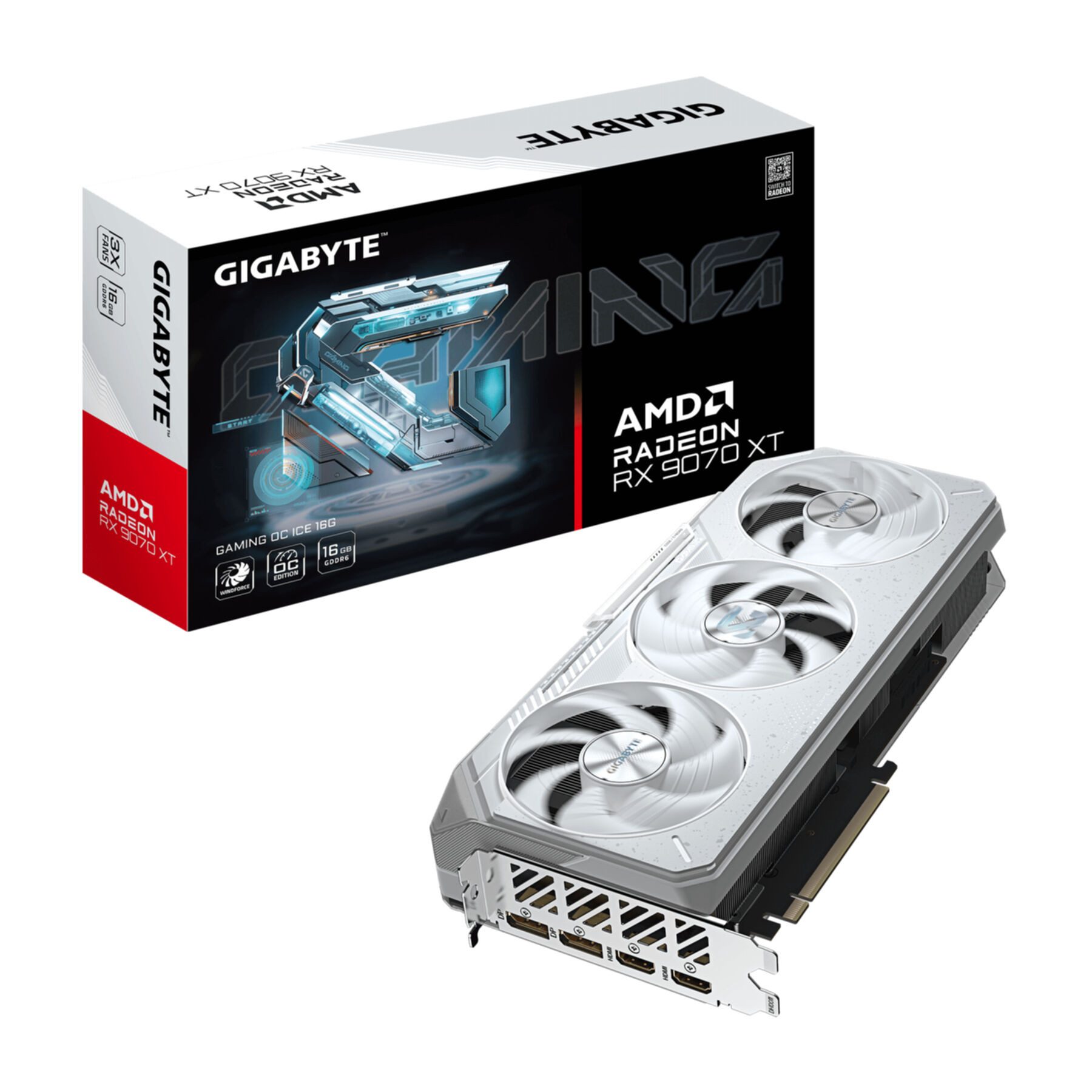 Gigabyte Radeon RX 9070 XT GAMING OC ICE 16G Grafikkarte - 16GB GDDR6, 256bit, Grafikkarte
