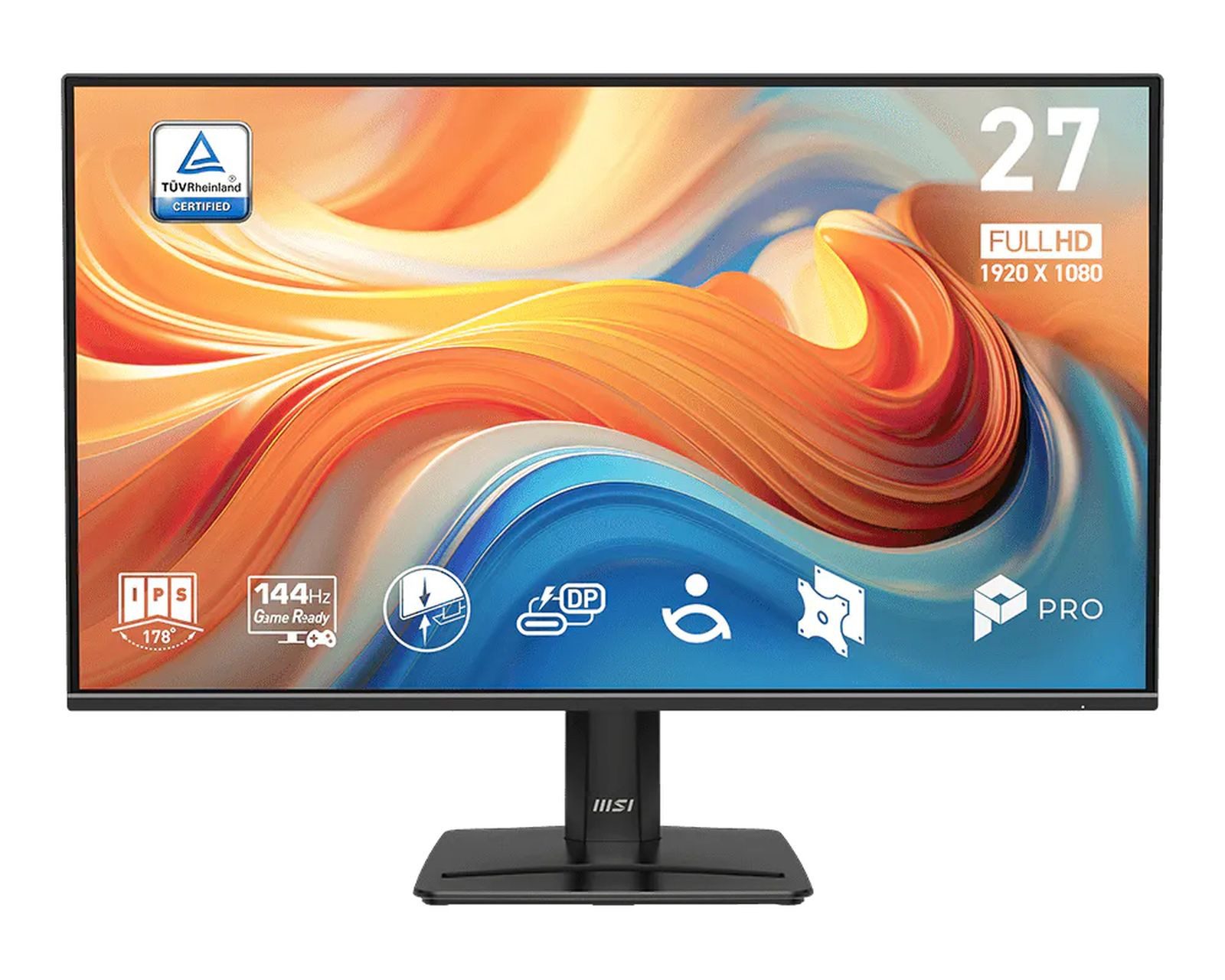 MSI MSI PRO MP272 E14C 68,58cm FHD 16:9 IPS HDMI USB TFT-Monitor (1920 x 1080 px, Full HD, 4 ms Reaktionszeit, 144 Hz, IPS, Adaptive-Sync, Lautsprecher, FreeSync, Kopfhörerbuchse)