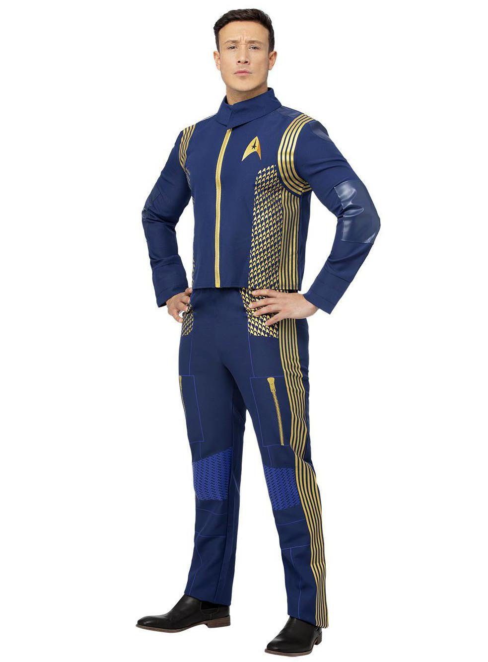 Smiffys Kostüm Star Trek Discovery Uniform Commander, Blaue Sternenflottten-Uniform für Disovery-Offiziere